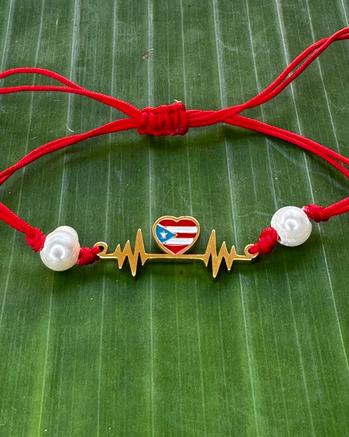 Heart Puerto Rico Adjustable Bracelet