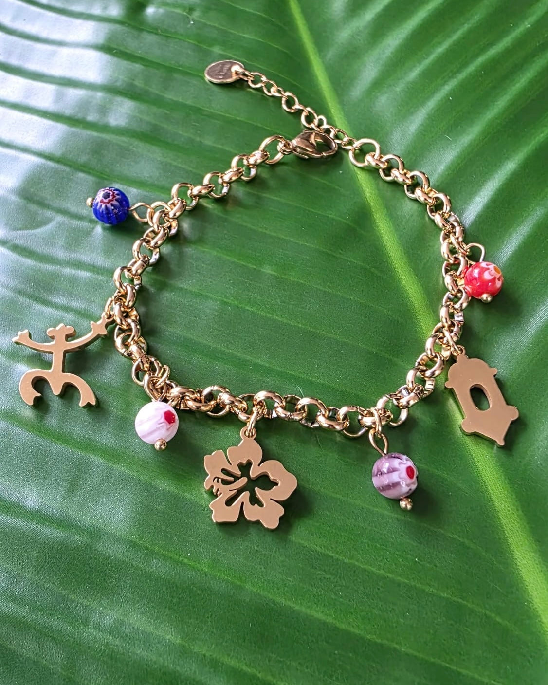 Cristal Murano Bracelet Gold Stainless Steel