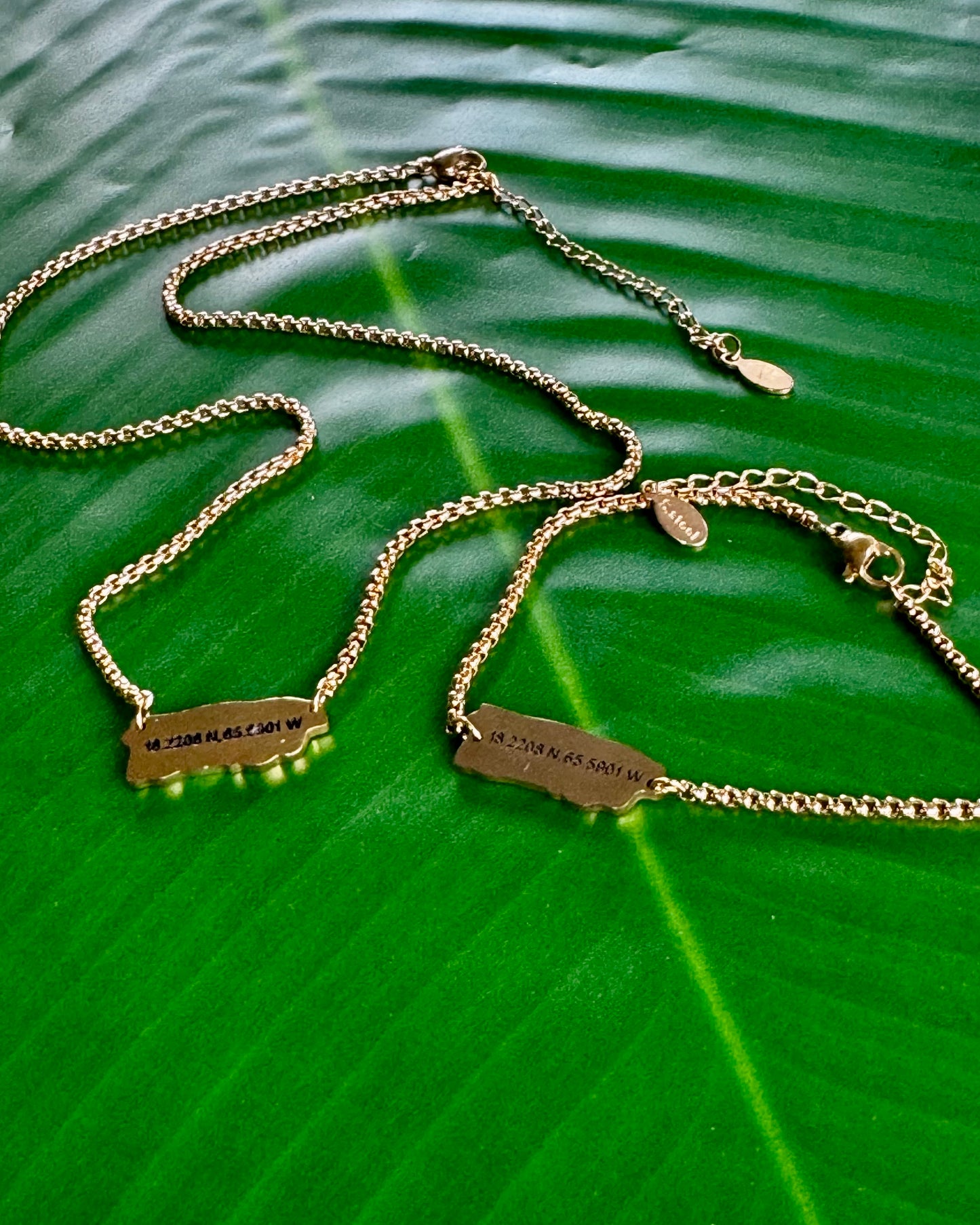 Puerto Rico Coordinates Necklace