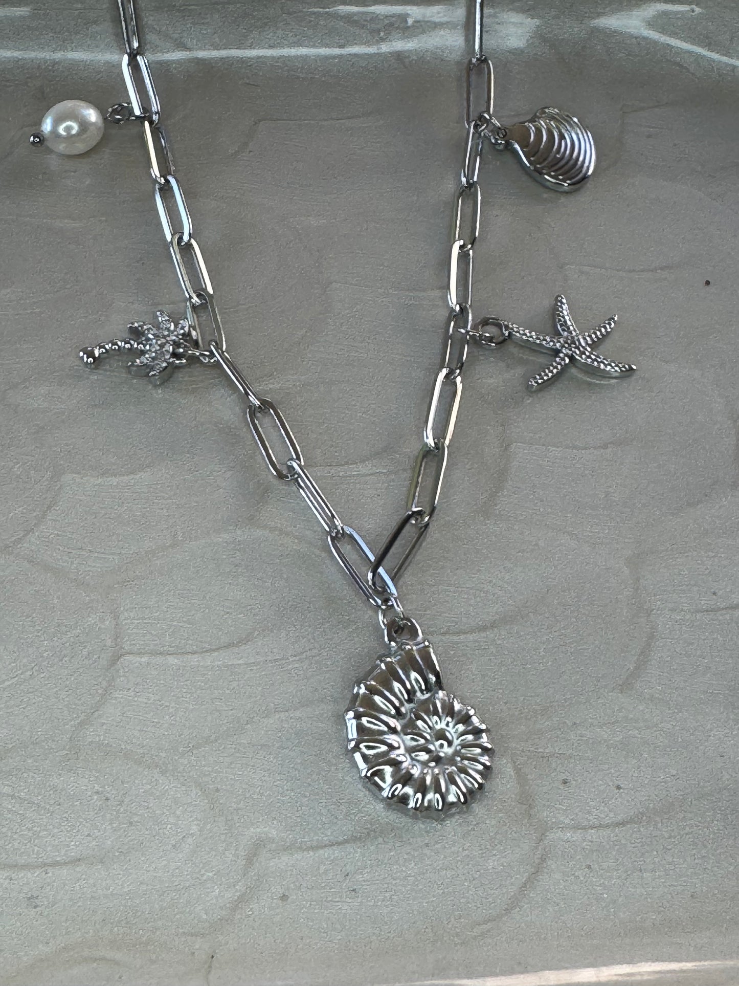 Stainless Steel Coastal Charm Necklace – 18