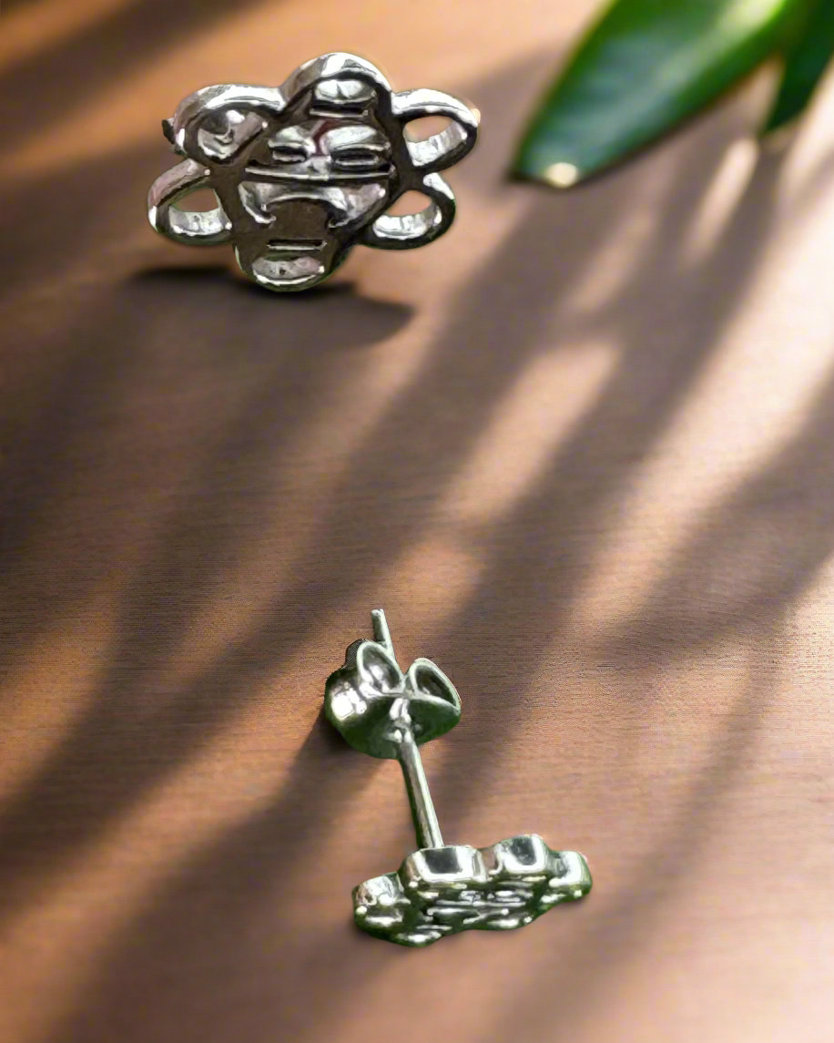 Sol Taino stainless steel stud earrings-inspired by Puerto Rico's Taino sun symbol