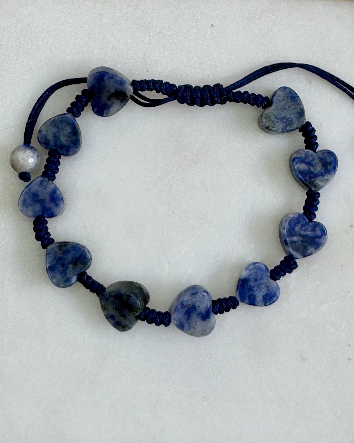 Sodalite Heart Adjustable Bracelet