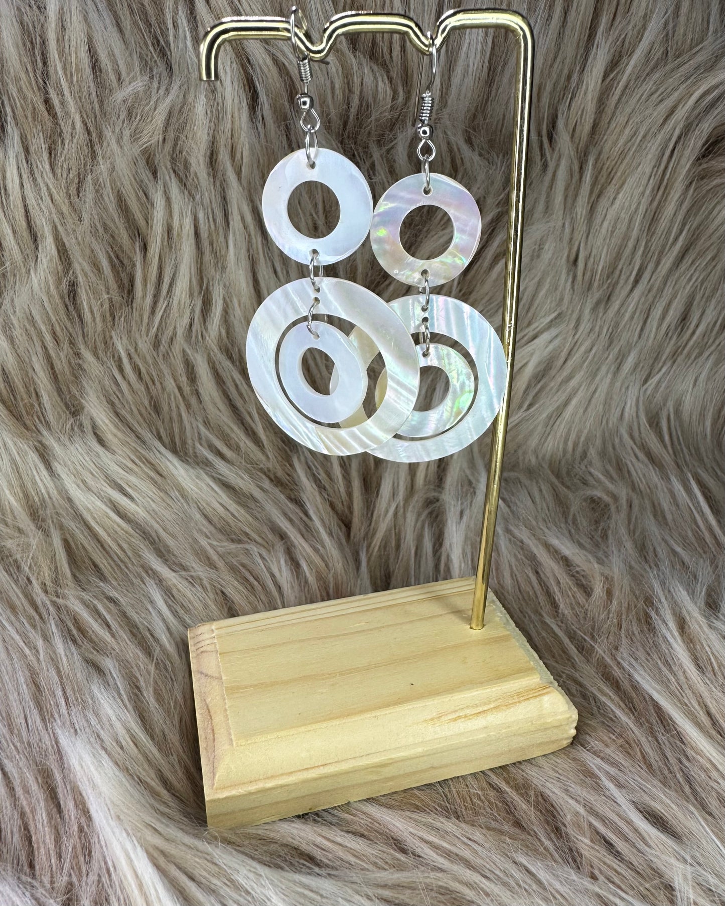 Long Circle Shell Earrings