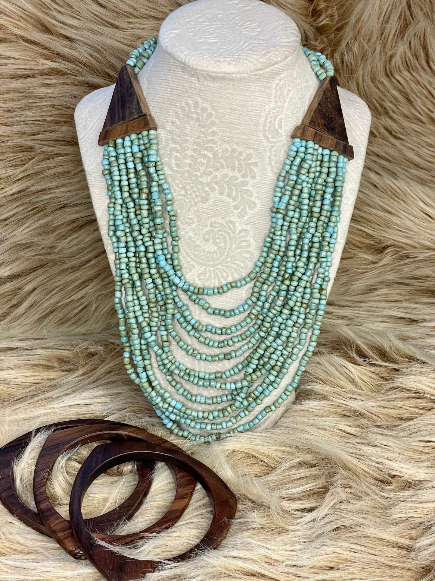 Turquoise Beads Layers Necklace