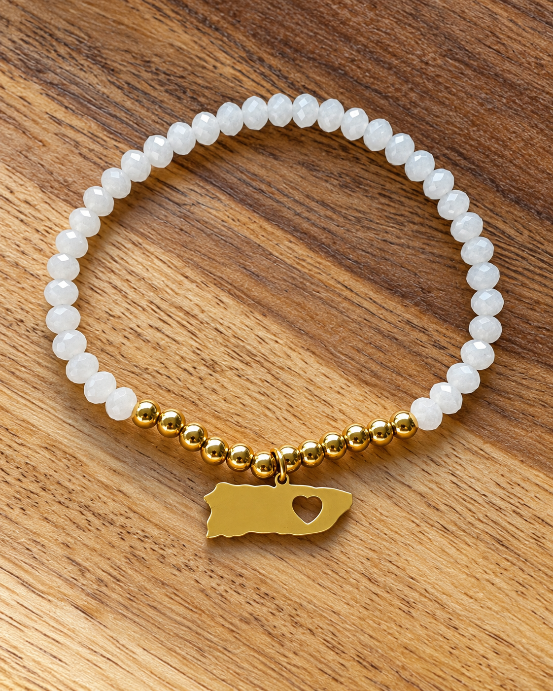 Isla Heart Stretch Bracelet – Gold Stainless Steel
