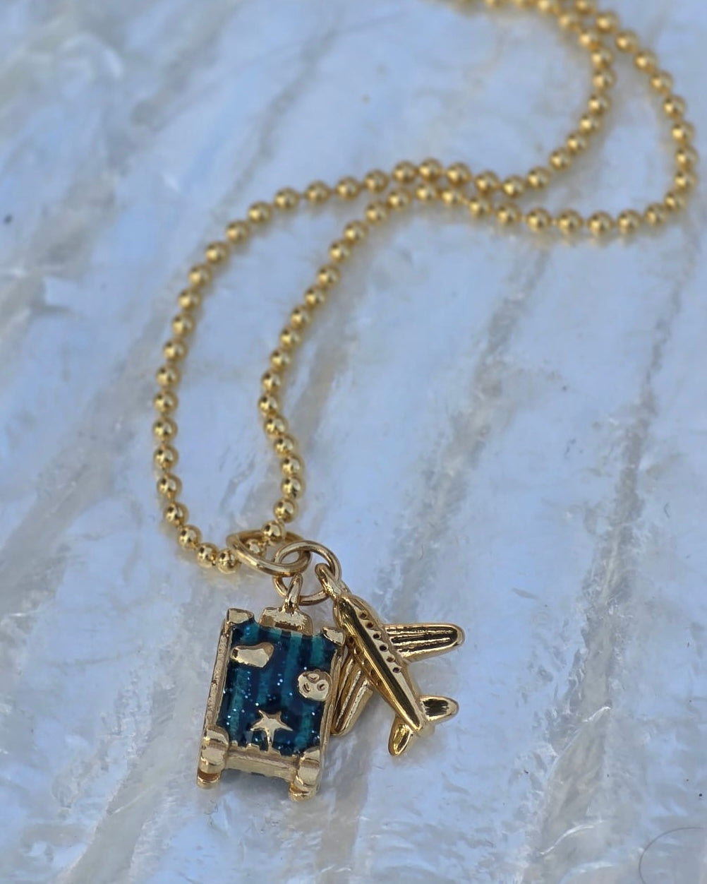 I Love to Travel Gold Stainless Steel Necklace