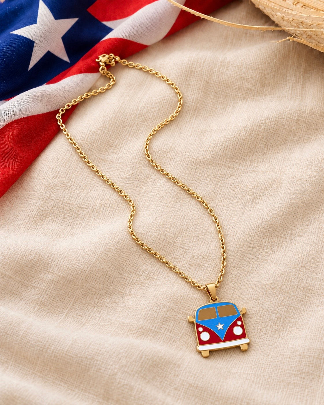 Volkswagen Puerto Rico Flag Stainless Steel Necklace – 18"