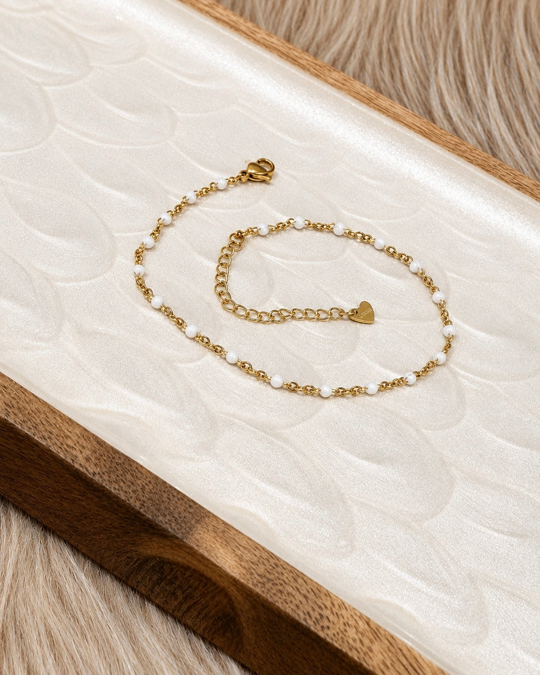 Gold Beaded Anklet