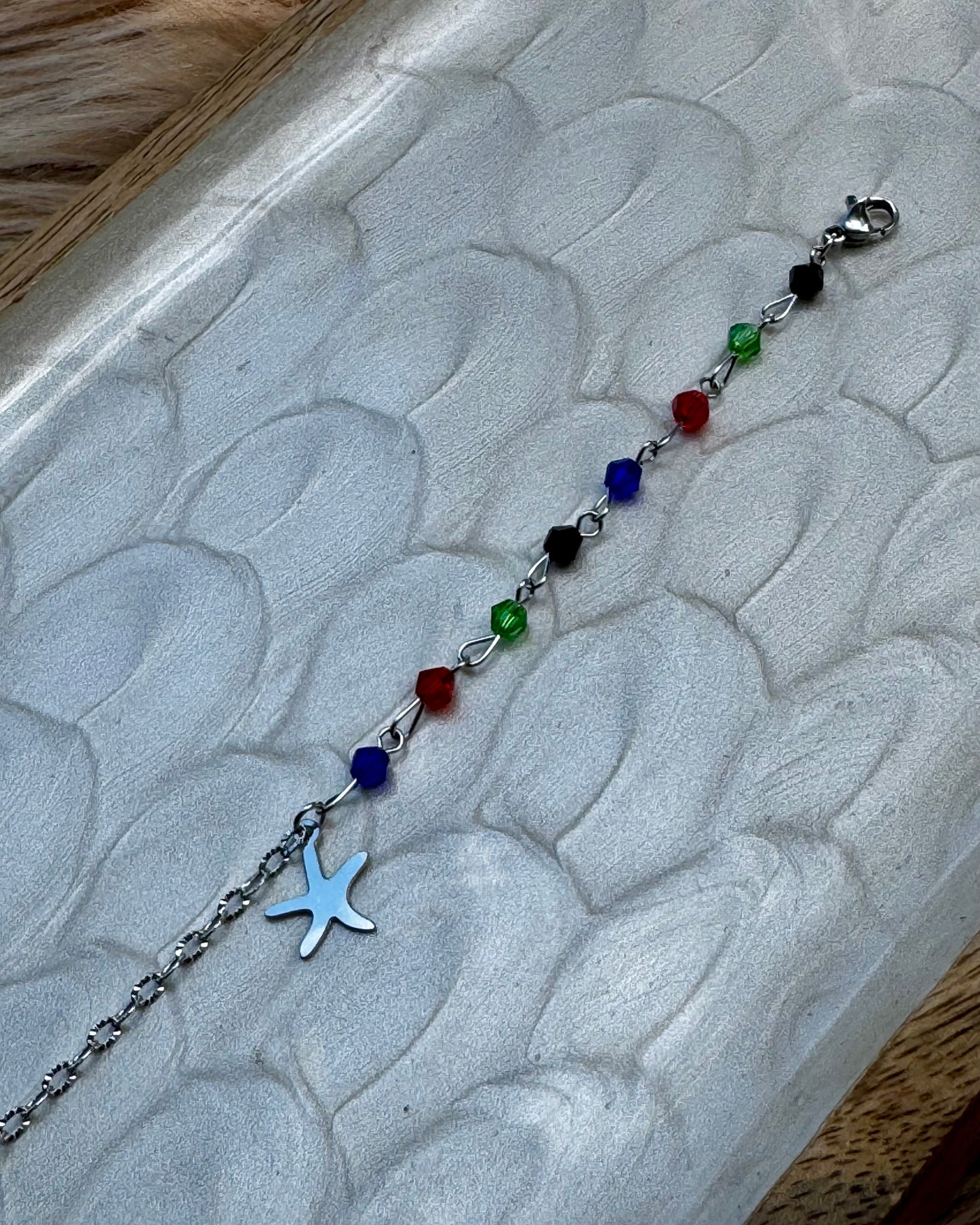 Colorful Starfish Beaded Anklet