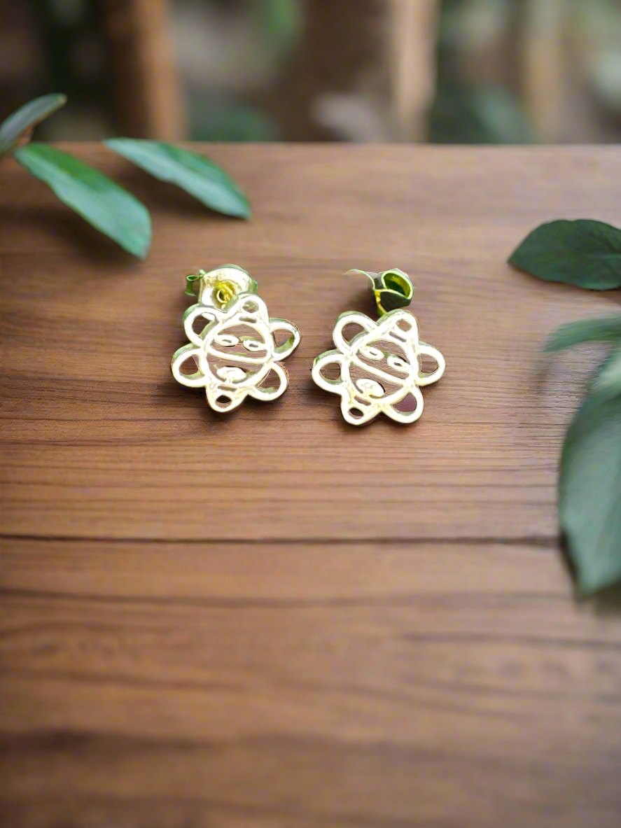 Sol Taino stainless steel stud earrings-inspired by Puerto Rico's Taino sun symbol