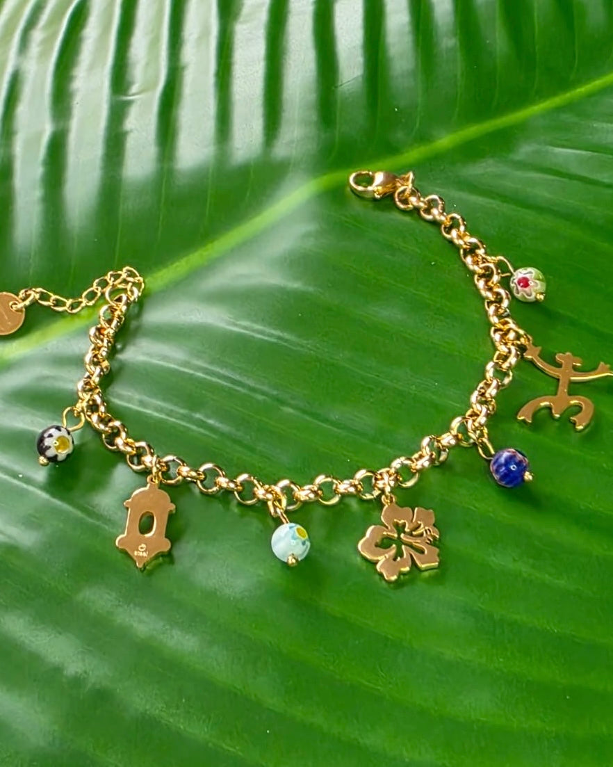 Cristal Murano Bracelet Gold Stainless Steel