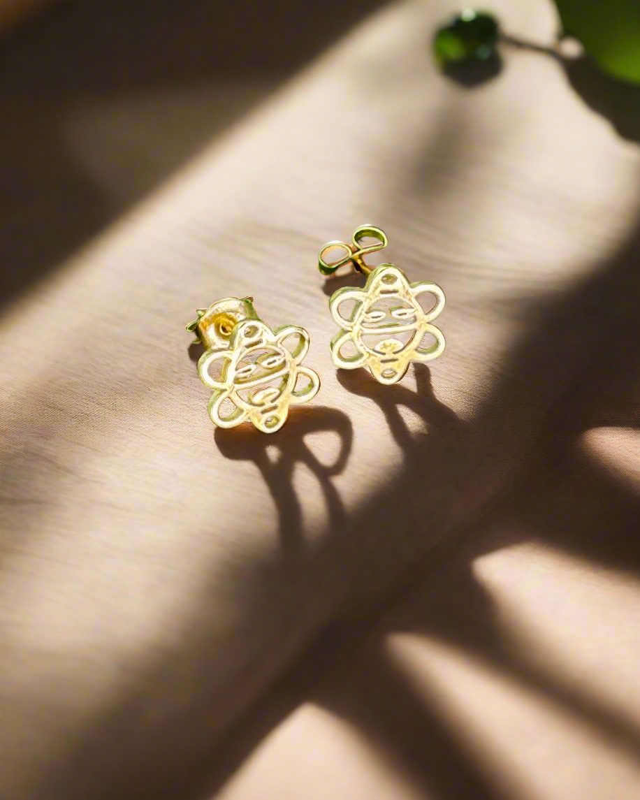 Sol Taino stainless steel stud earrings-inspired by Puerto Rico's Taino sun symbol