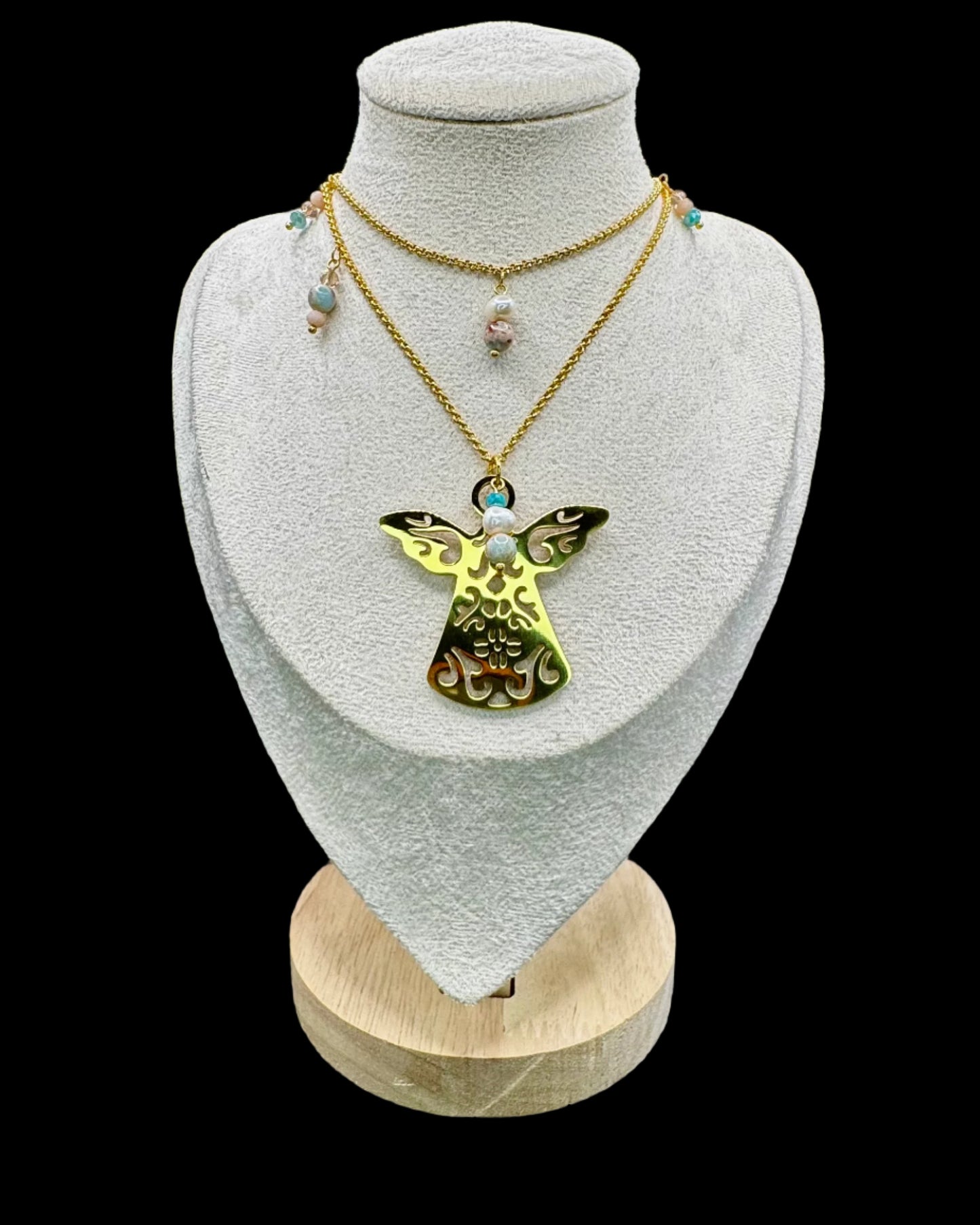 Angel Stainless Steel Gold Necklace