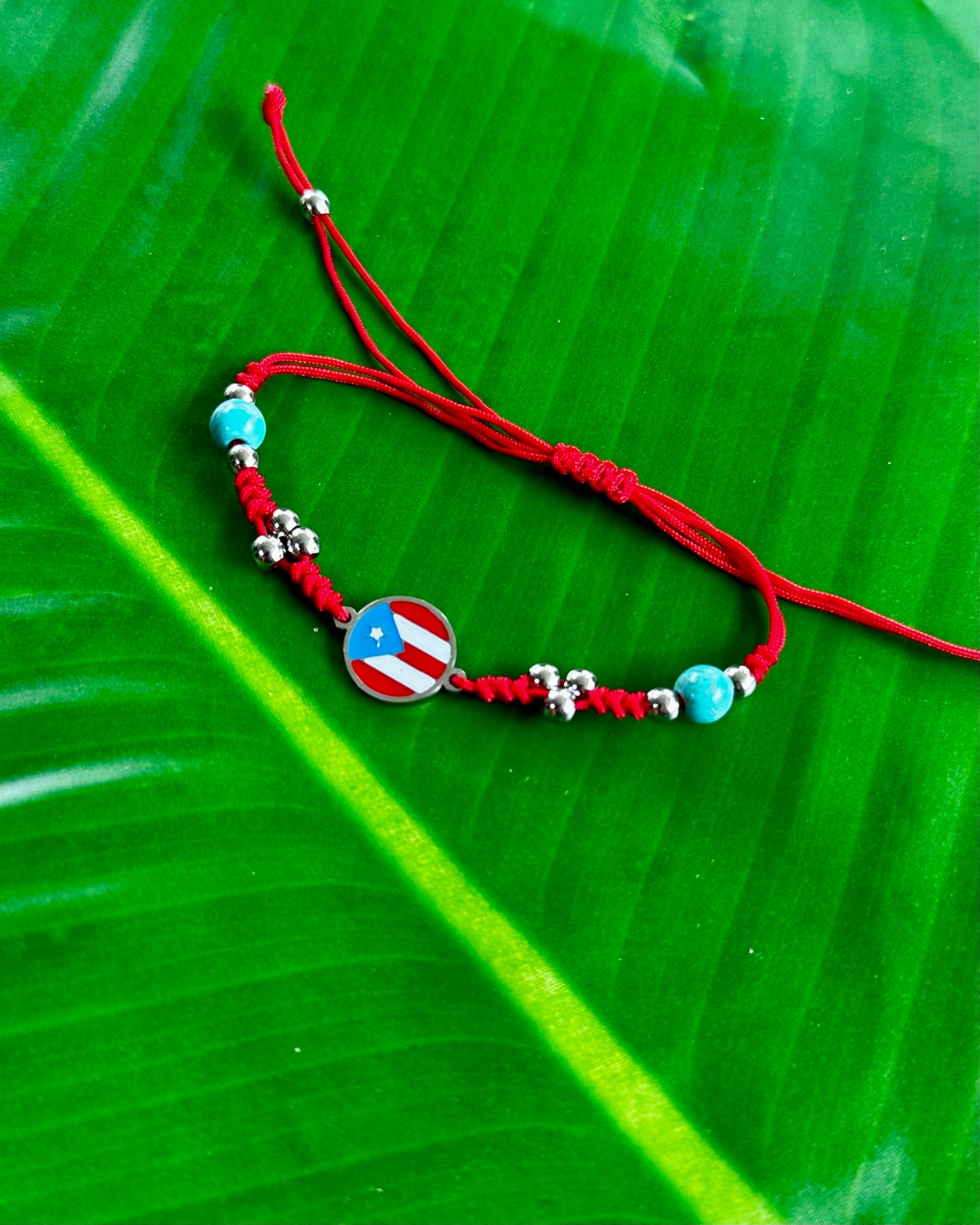 Puerto Rico Adjustable Bracelet with Turquoise Beads