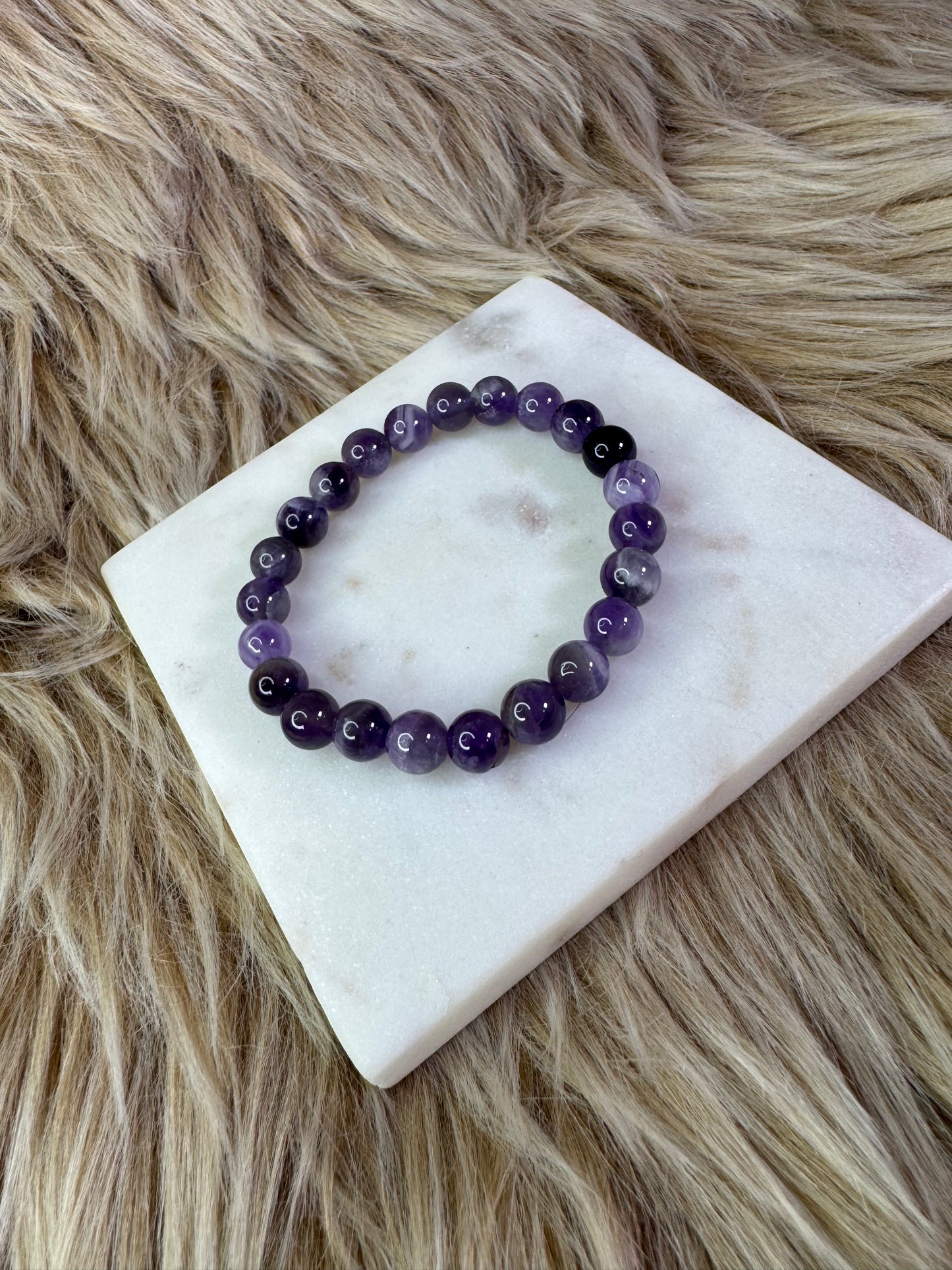 Amethyst 8mm Sphere Bracelet