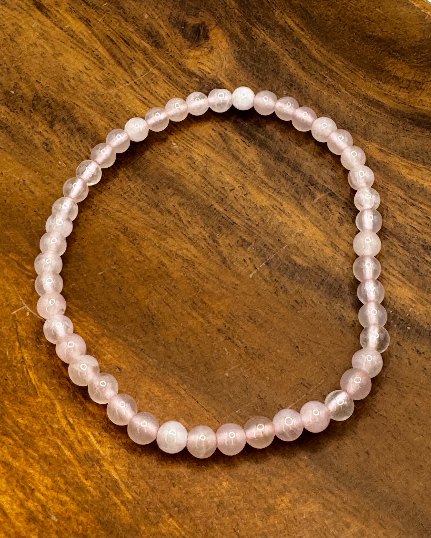 4mm Sphere Rose Quartz Bracelet