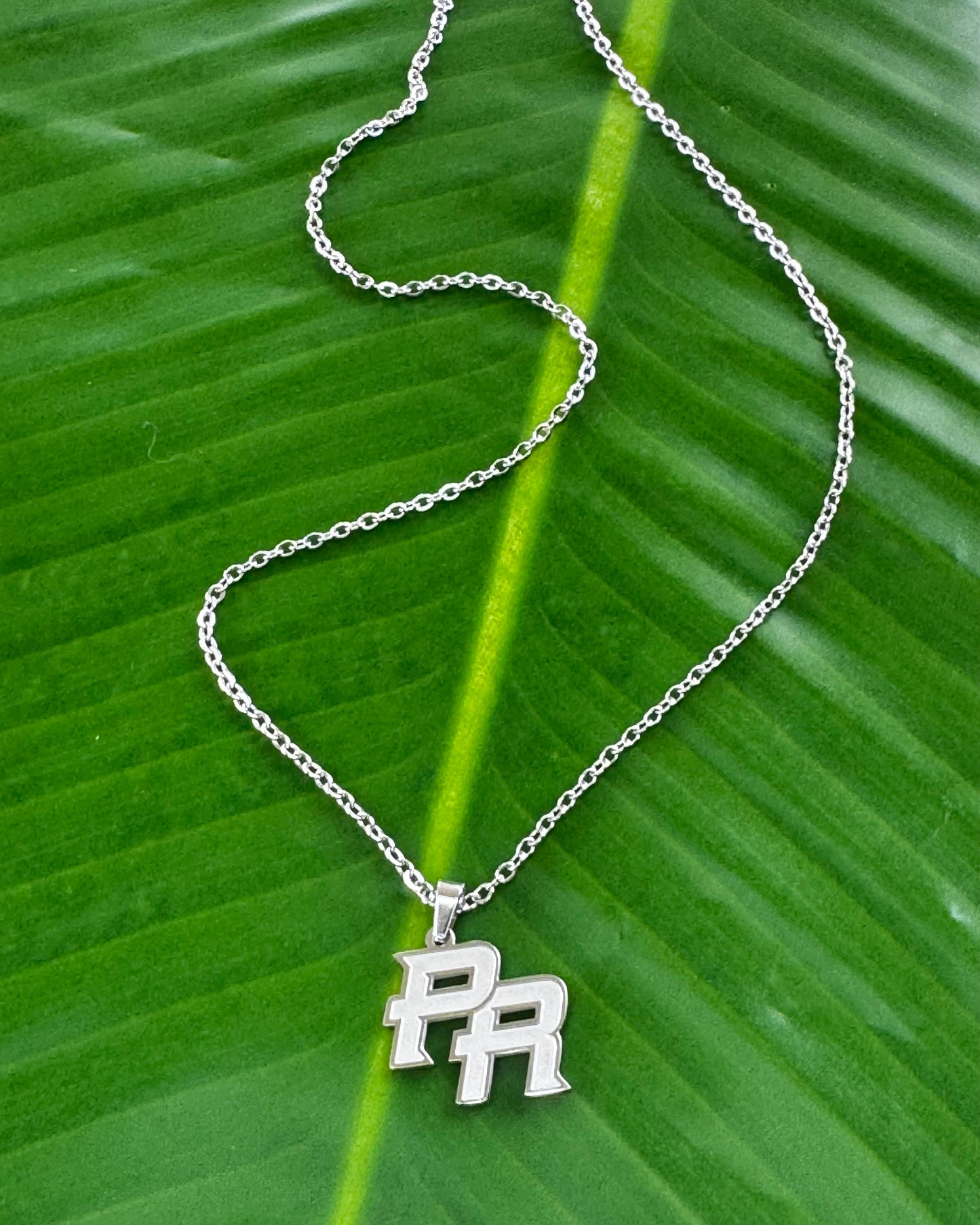 “PR” Initial Necklace – 20" Stainless Steel (Gold & Silver)