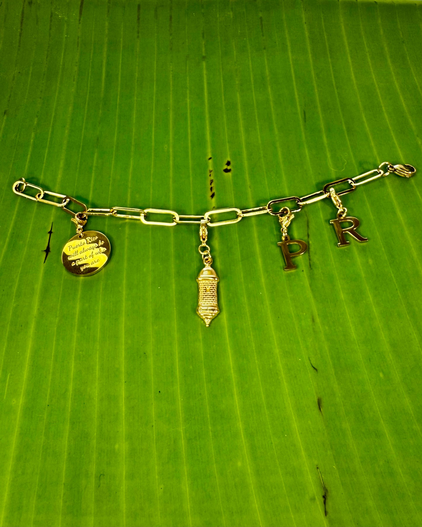 Paper Clip Gold Stainless Steel Bracelet