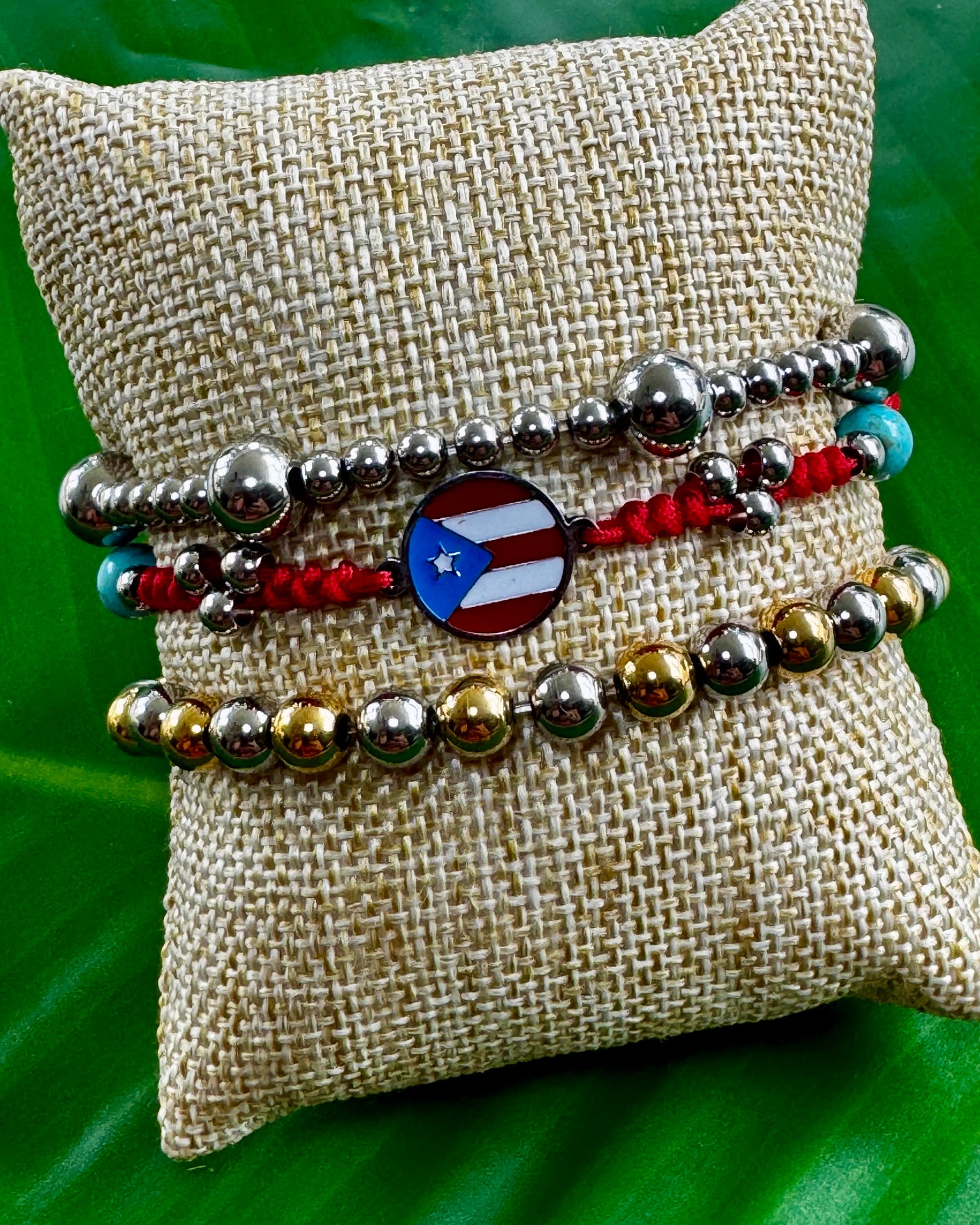 Puerto Rico Adjustable Bracelet with Turquoise Beads