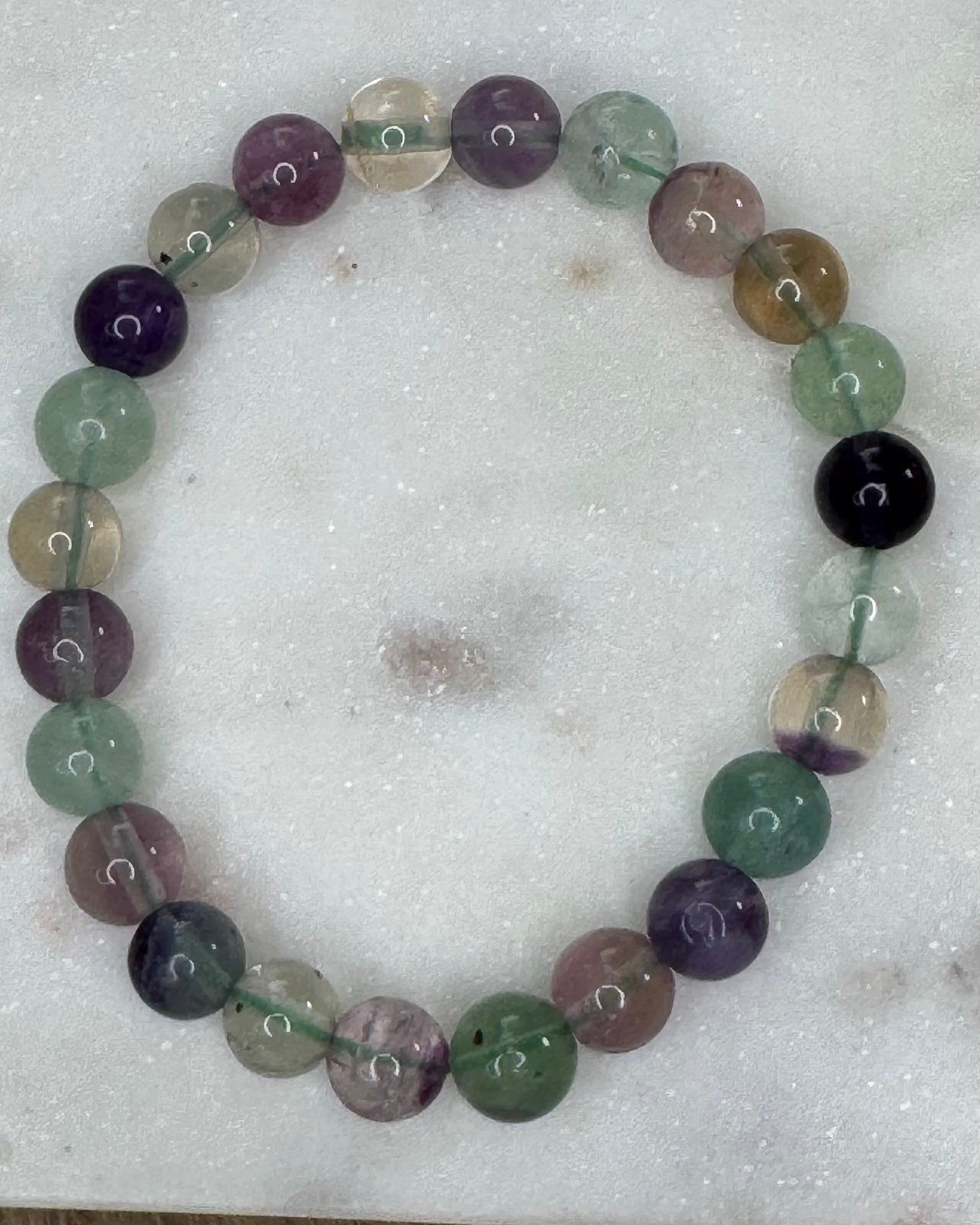 Fluorite 8mm Sphere Bracelet