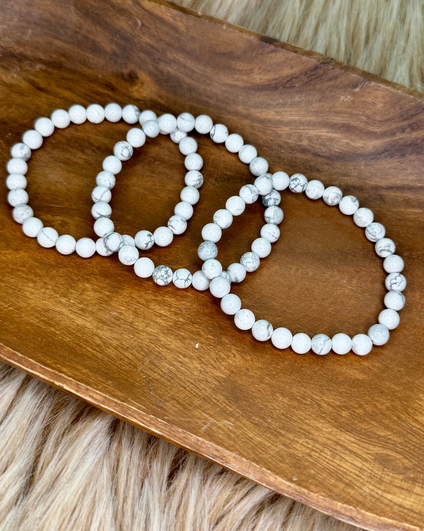 Howlite 6mm Sphere Bracelet