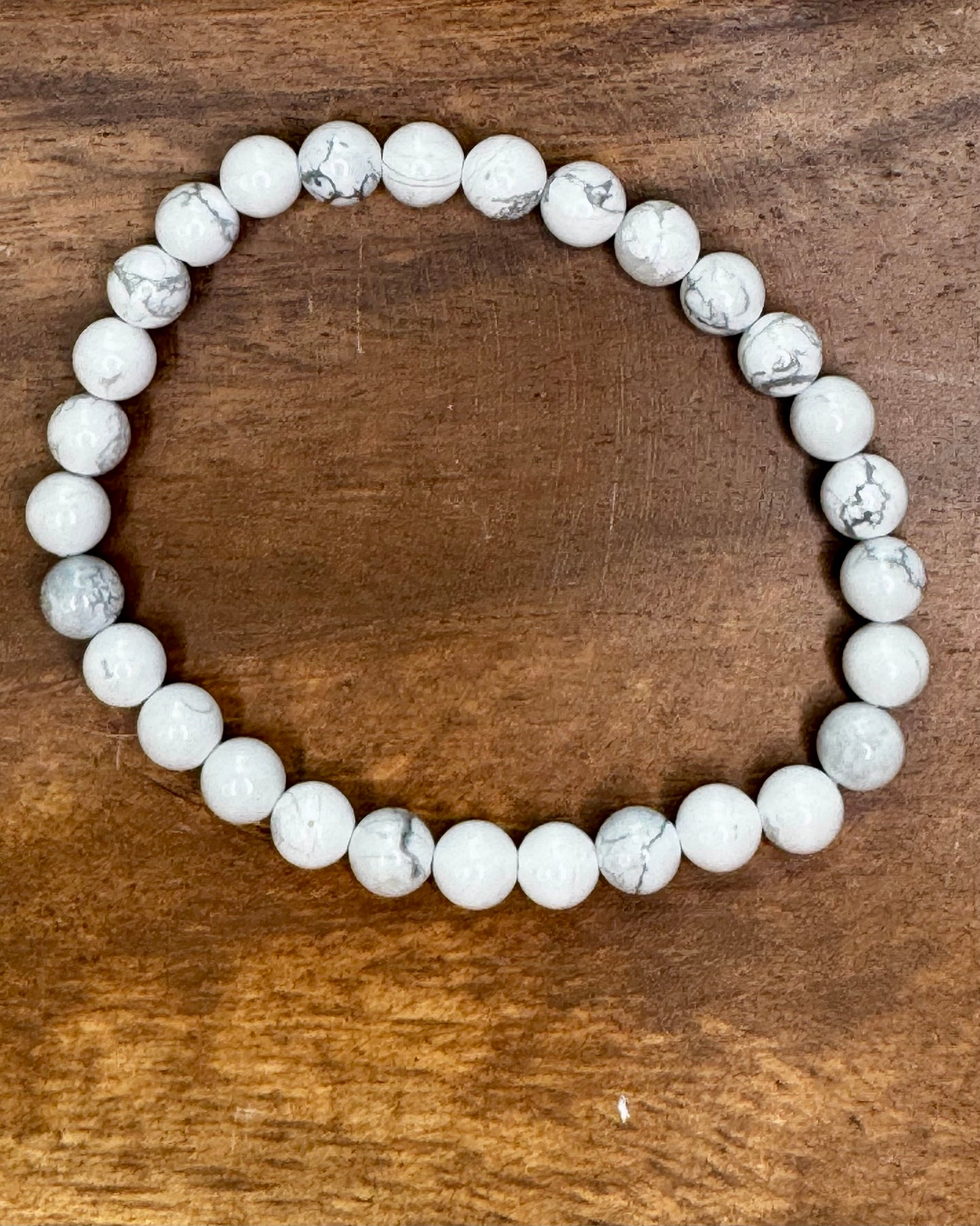 Howlite 6mm Sphere Bracelet