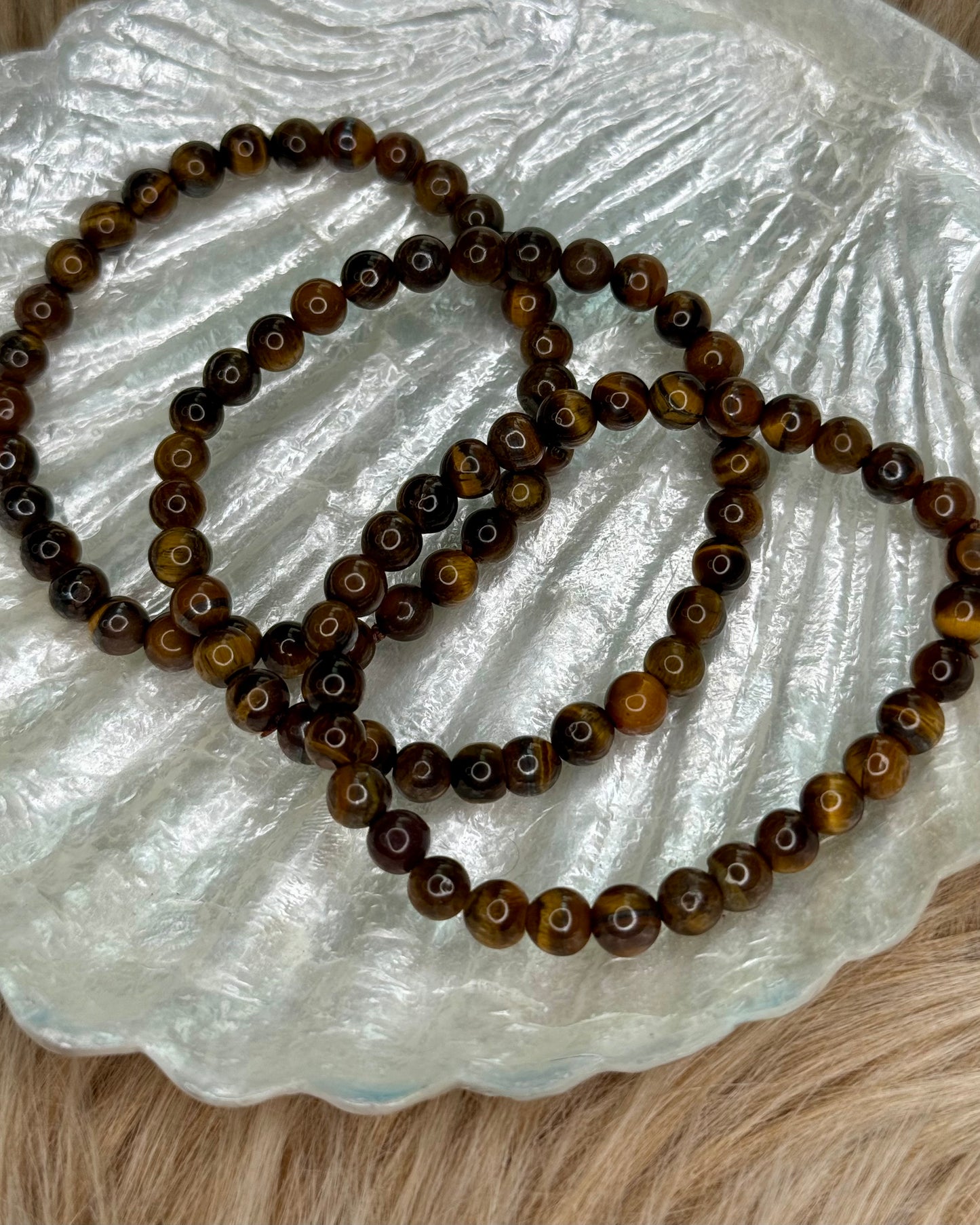 Tiger Eye 6mm Sphere Bracelet