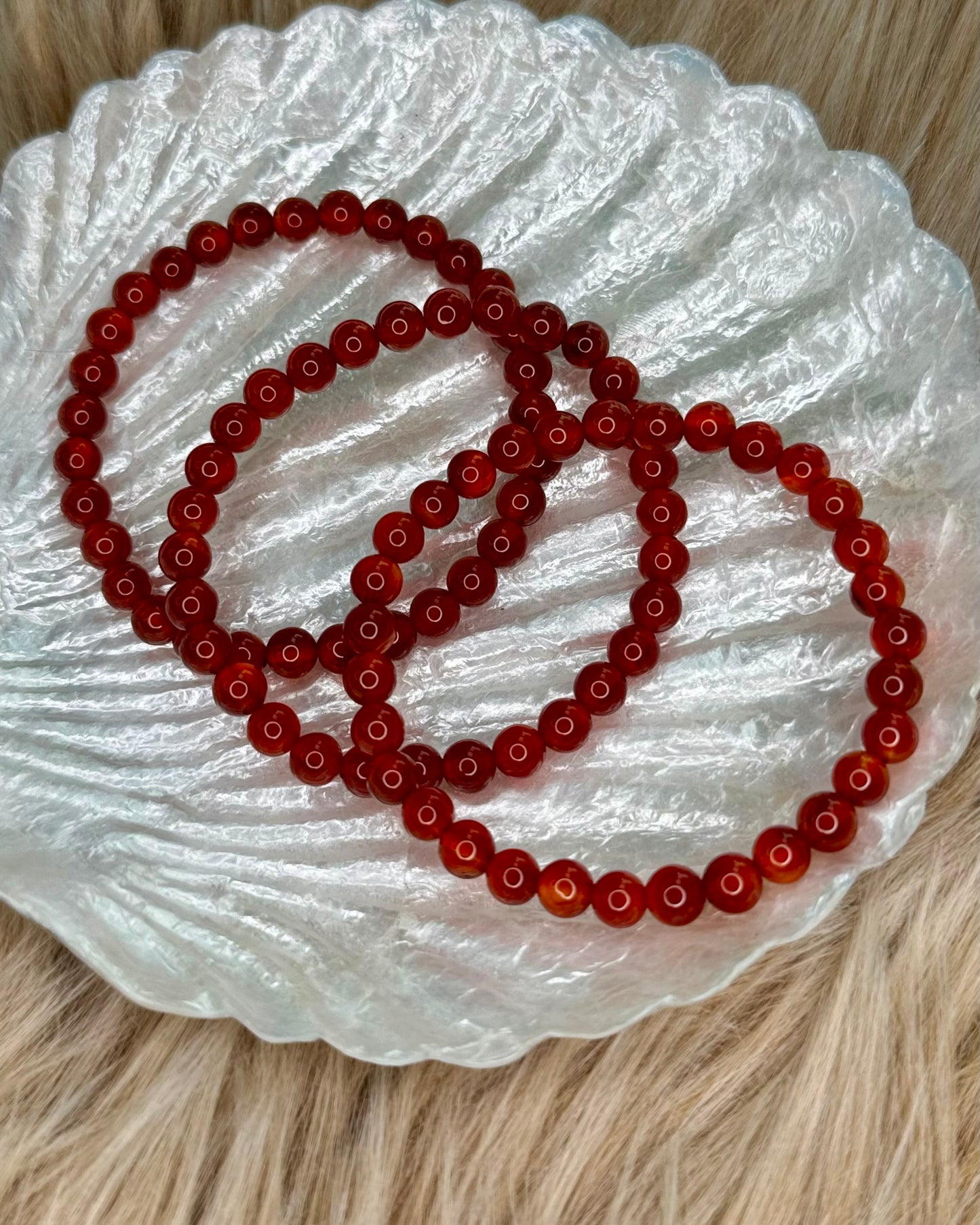 Carnelian 6mm Sphere Bracelet