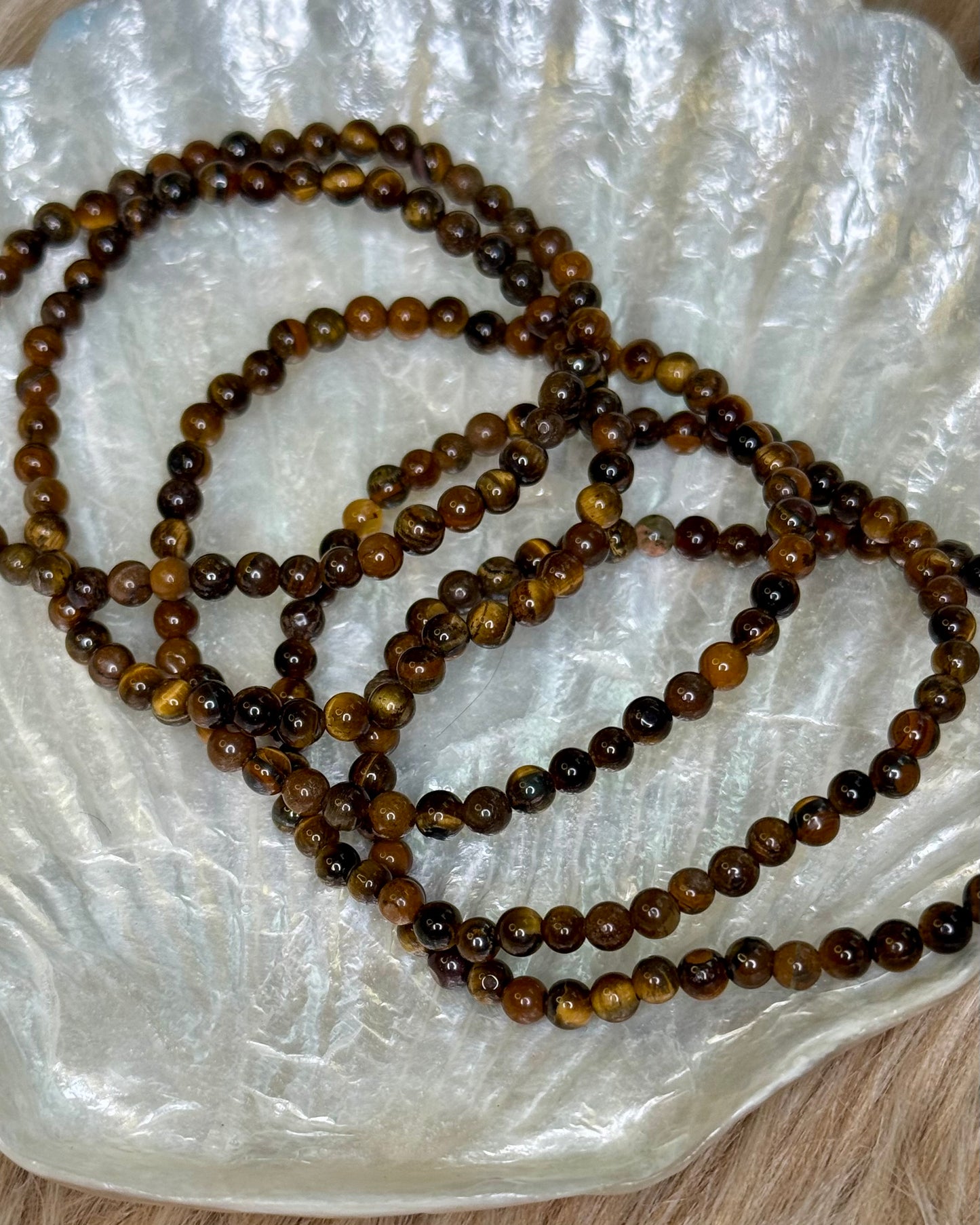 Tiger Eye 4mm Sphere Bracelet