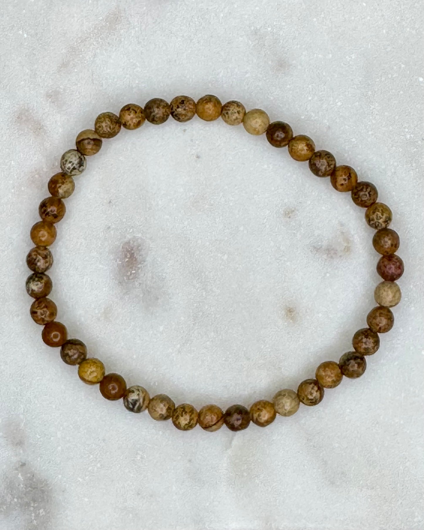 Picture Jasper 4mm Sphere Bracelet