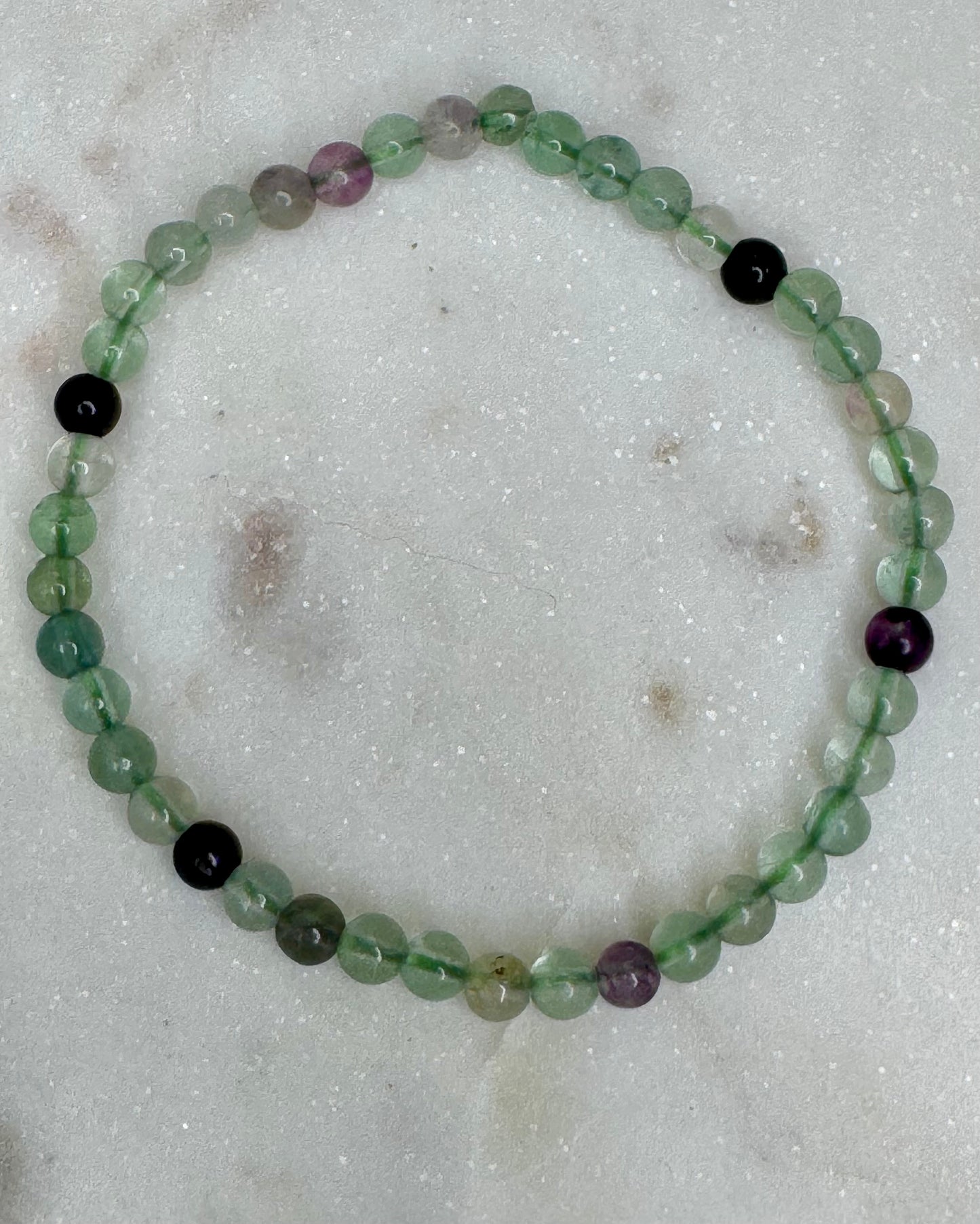 4mm Fluorite Sphere Bracelet