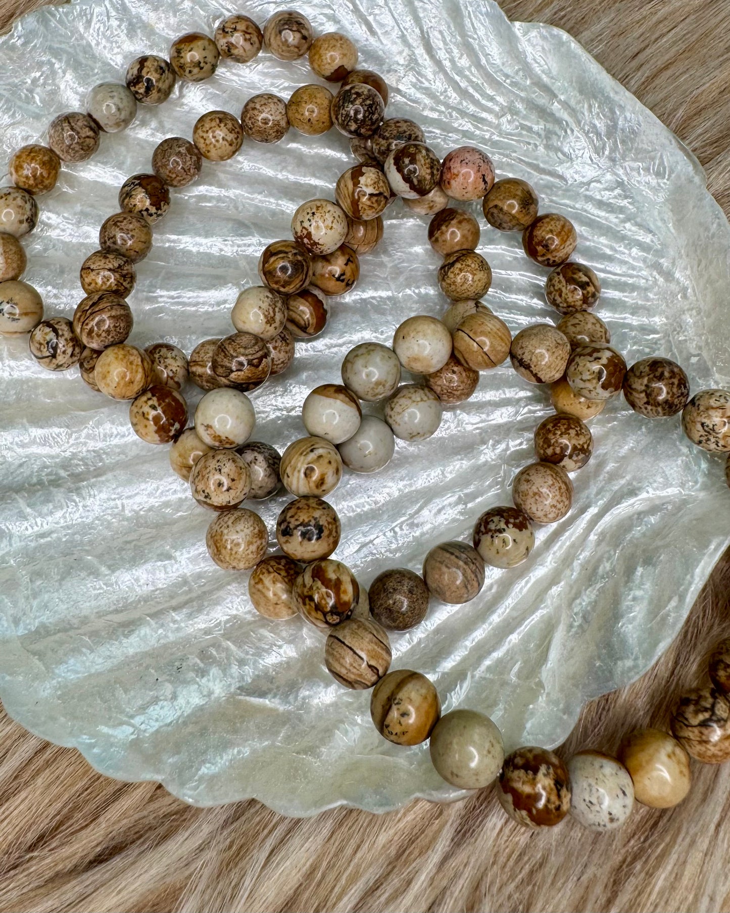 Picture Jasper 8mm Sphere Bracelet
