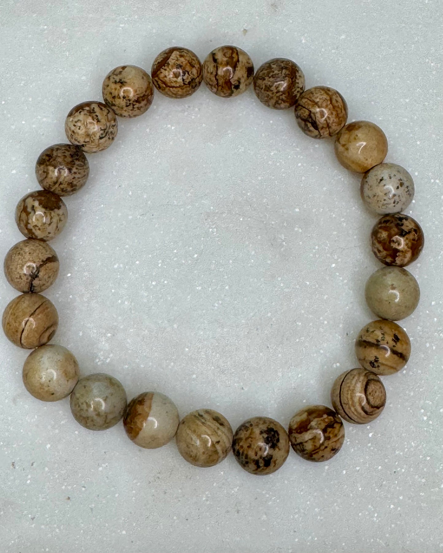 Picture Jasper 8mm Sphere Bracelet