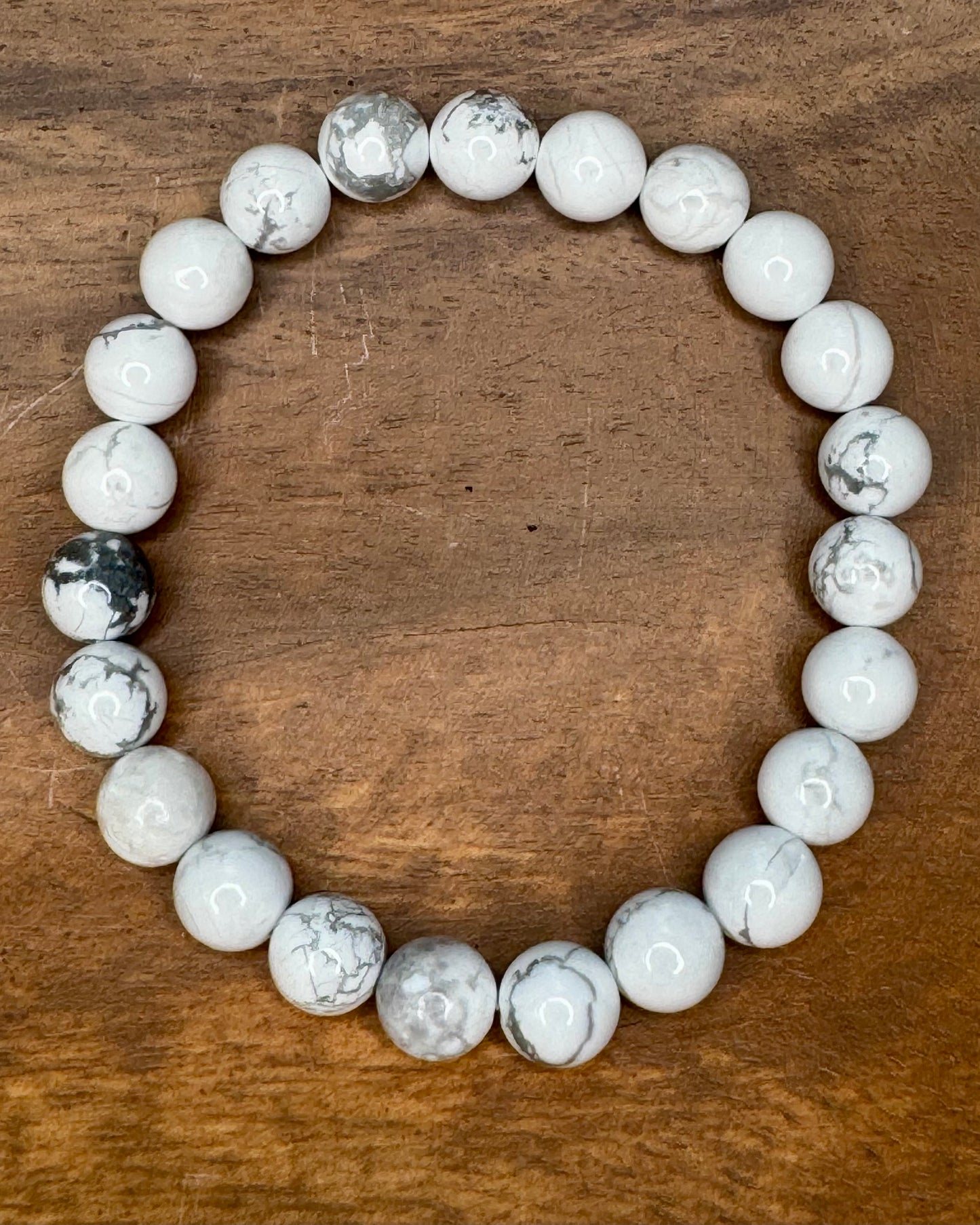 Howlite 8mm Sphere Bracelet
