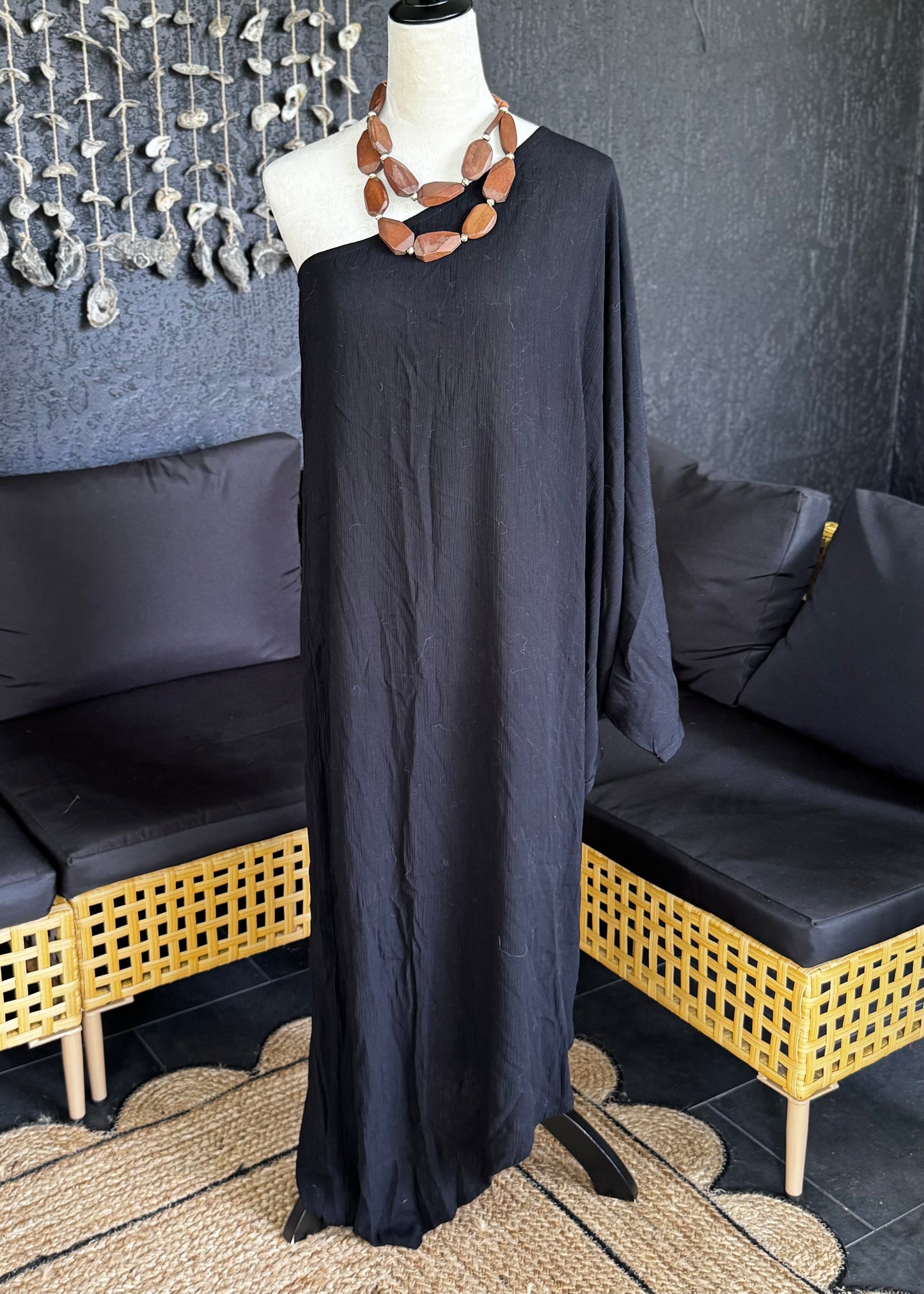 One Shoulder Black Dress