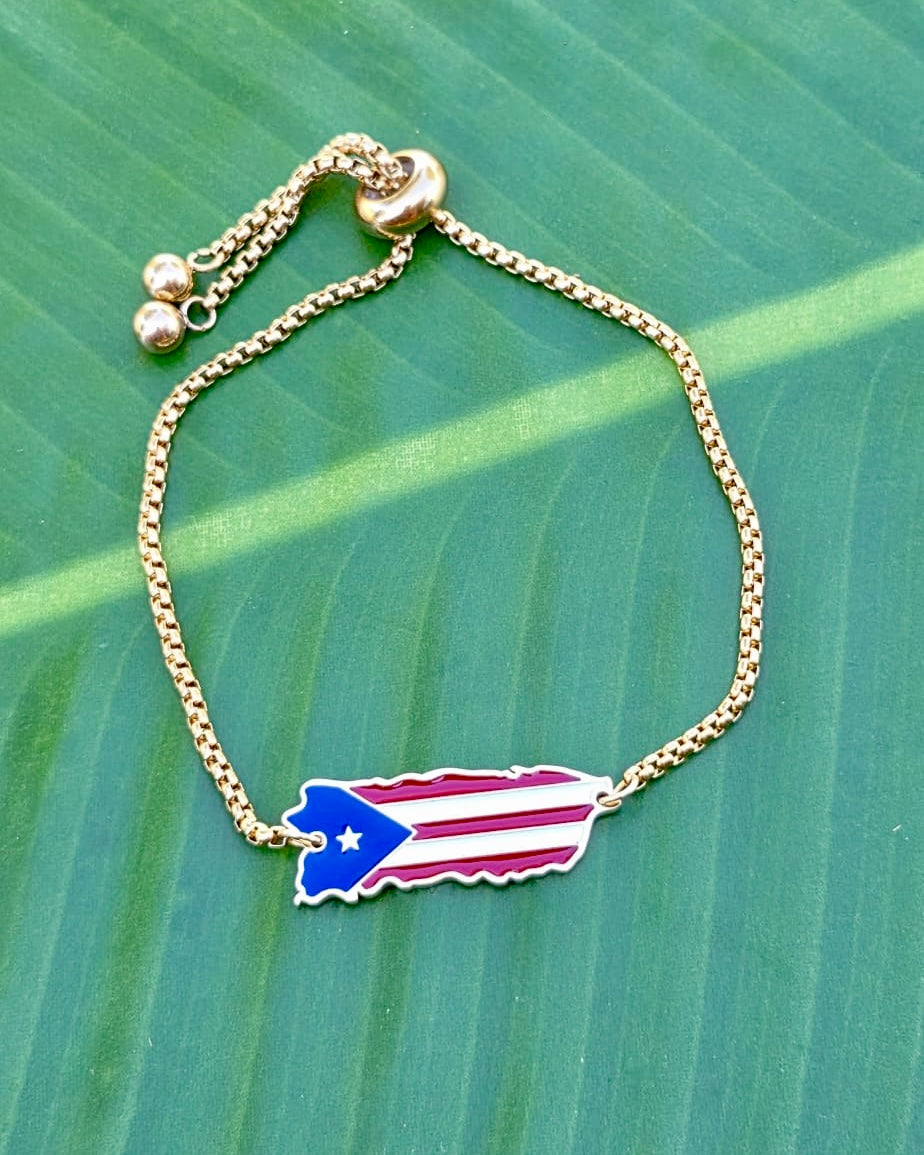 Borinquen Bound – Stainless Steel Map Bracelet
