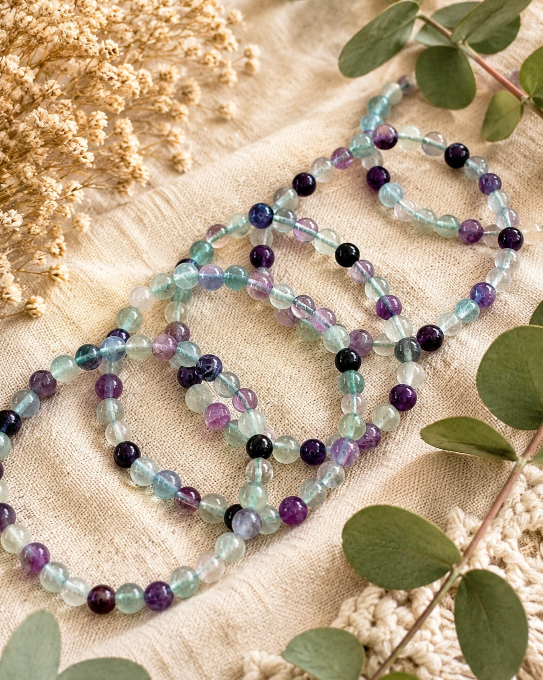 6mm Fluorite Sphere Elastic Bracelet – Clarity • Focus • Balance