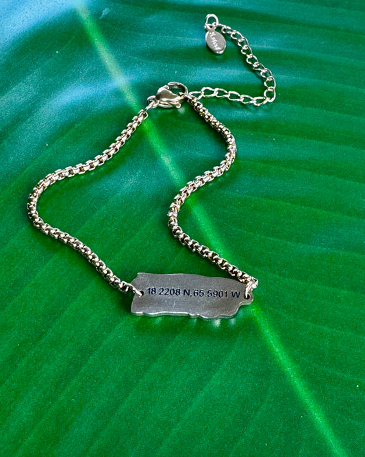 Puerto Rico Coordinates Bracelet