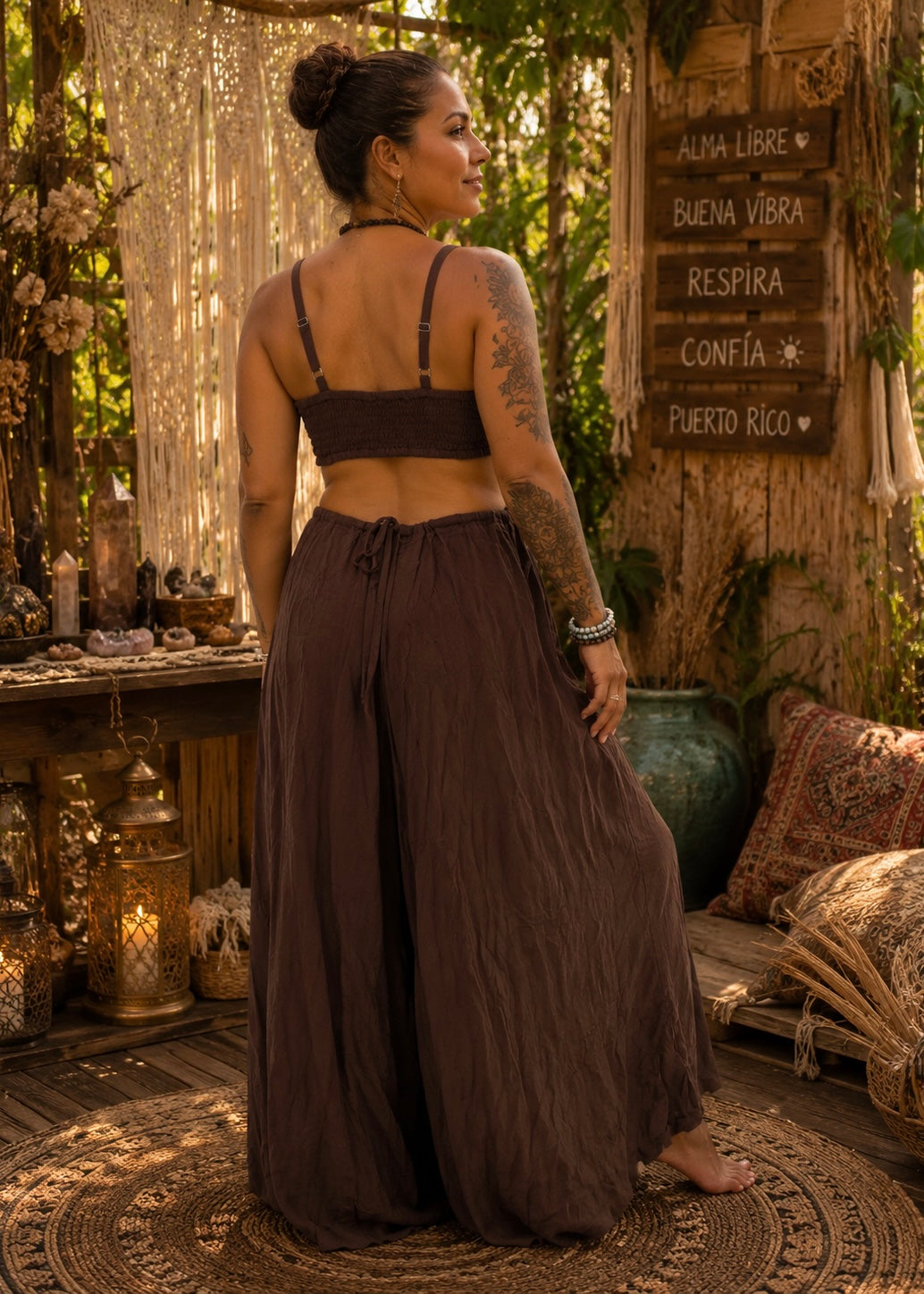 Boho Brown Cutout Jumpsuit