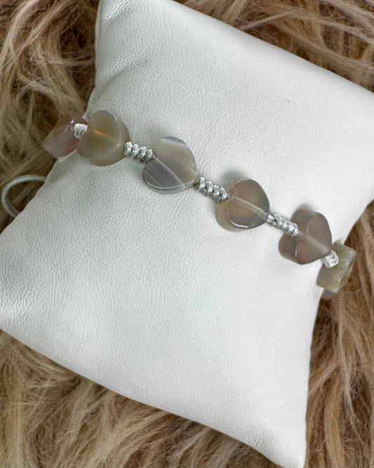 Smoky Quartz Heart Adjustable Bracelet