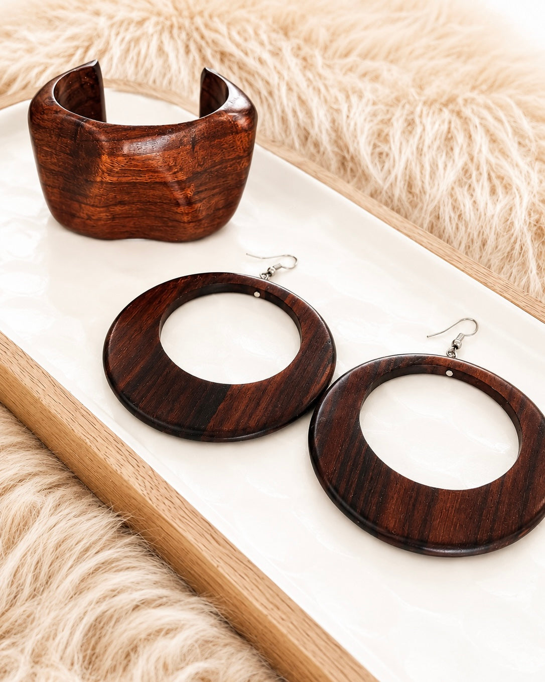 Wood Hoop Earrings – 3”