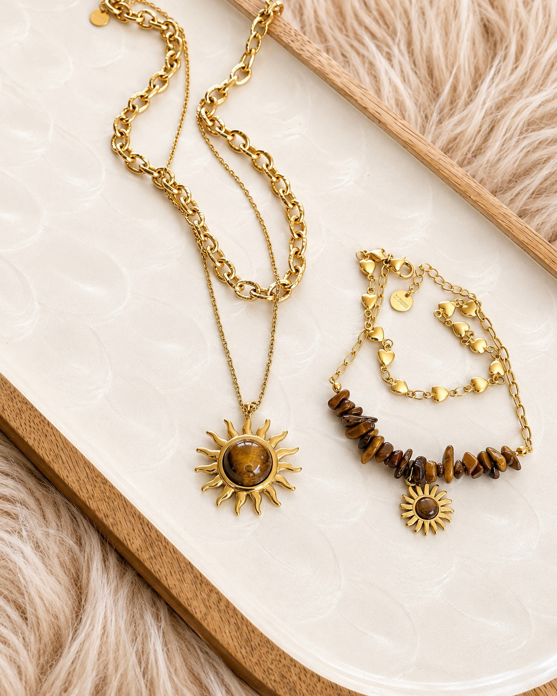☀️ Golden Sun Tiger Eye Layered Necklace