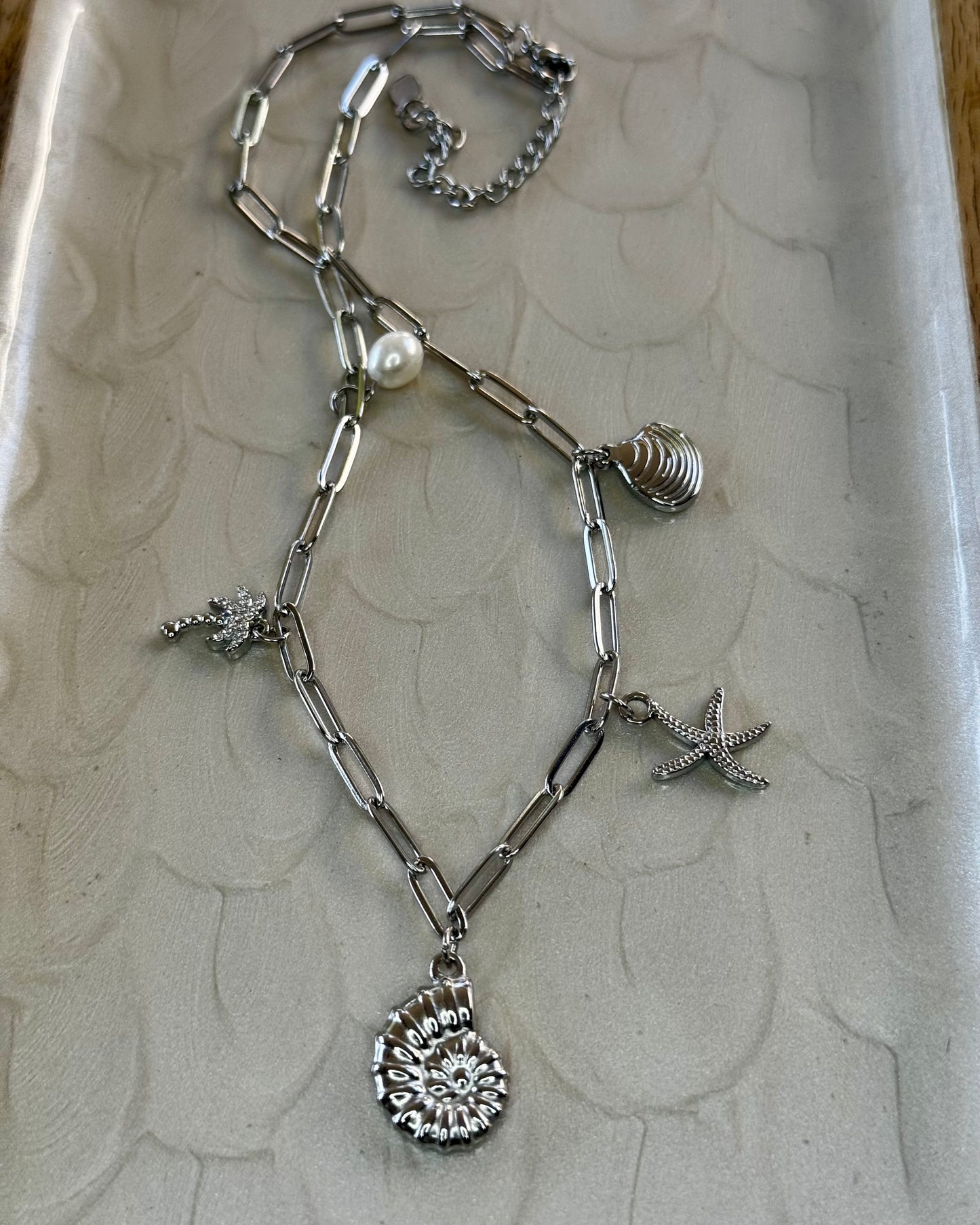 Stainless Steel Coastal Charm Necklace – 18