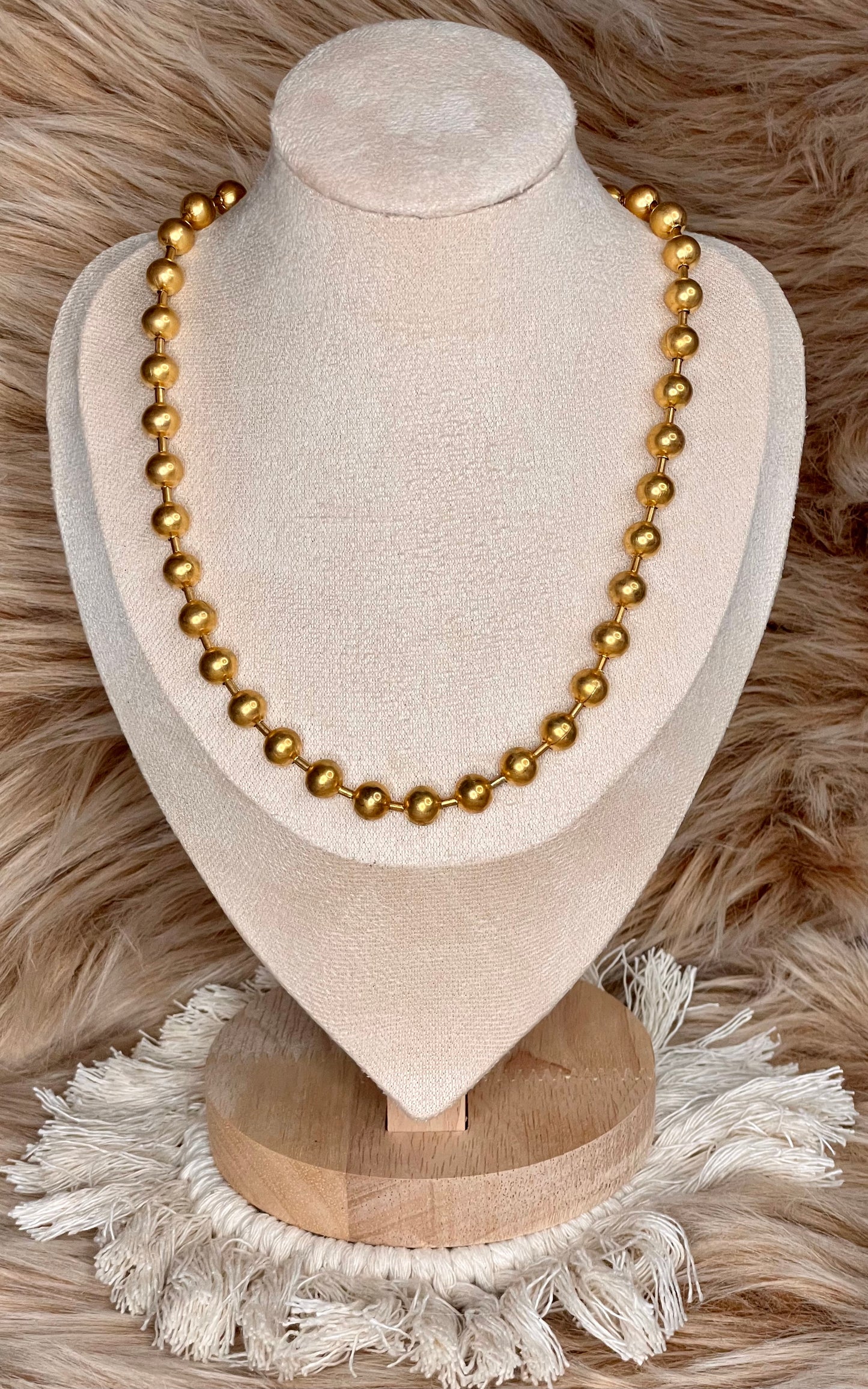 Matte Gold Ball Chain Necklace