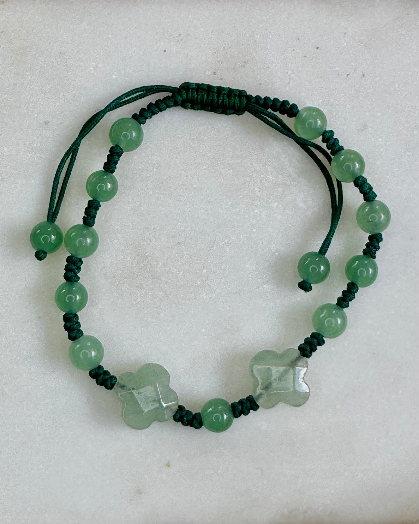Aventurine Flower Adjustable Bracelet
