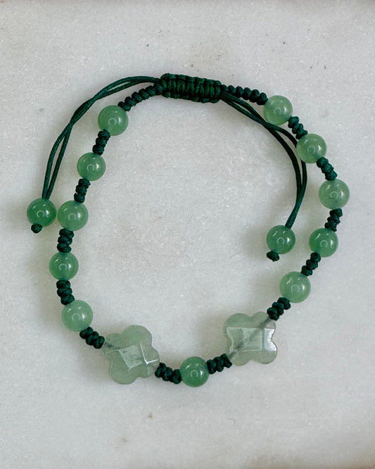 Aventurine Flower Adjustable Bracelet