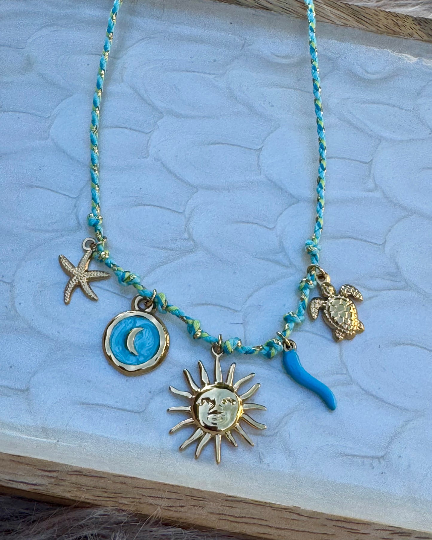 Coastal Sun Charm Necklace – 18”