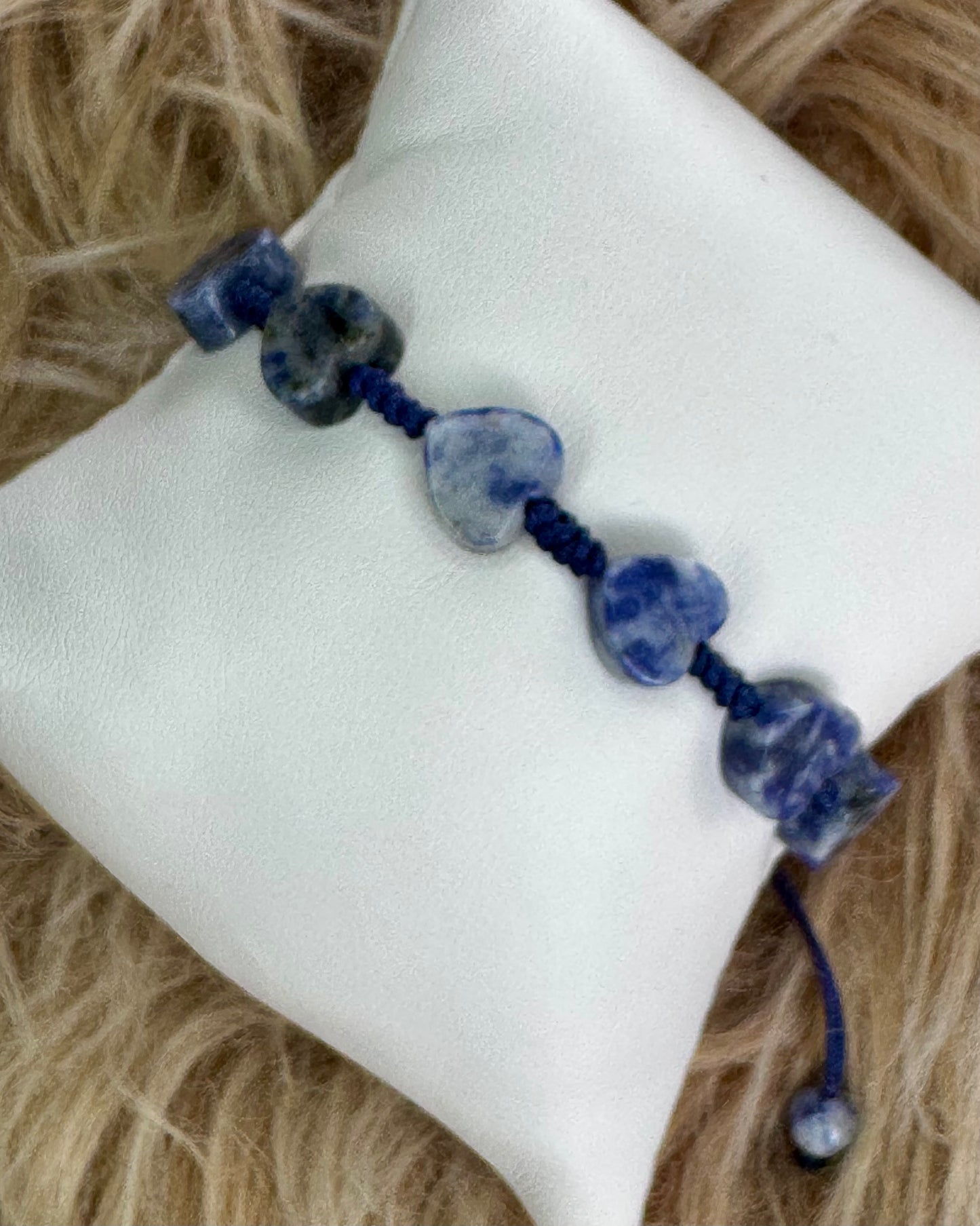 Sodalite Heart Adjustable Bracelet
