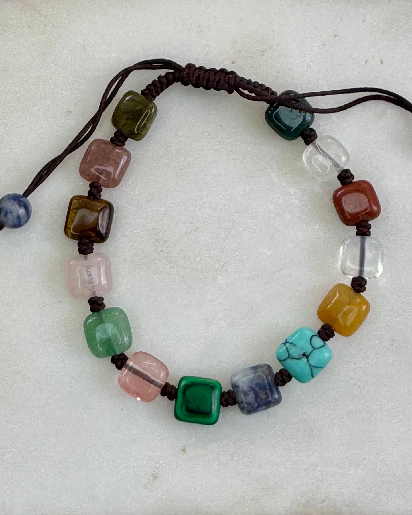 Multi-Stone Crystal Adjustable Bracelet