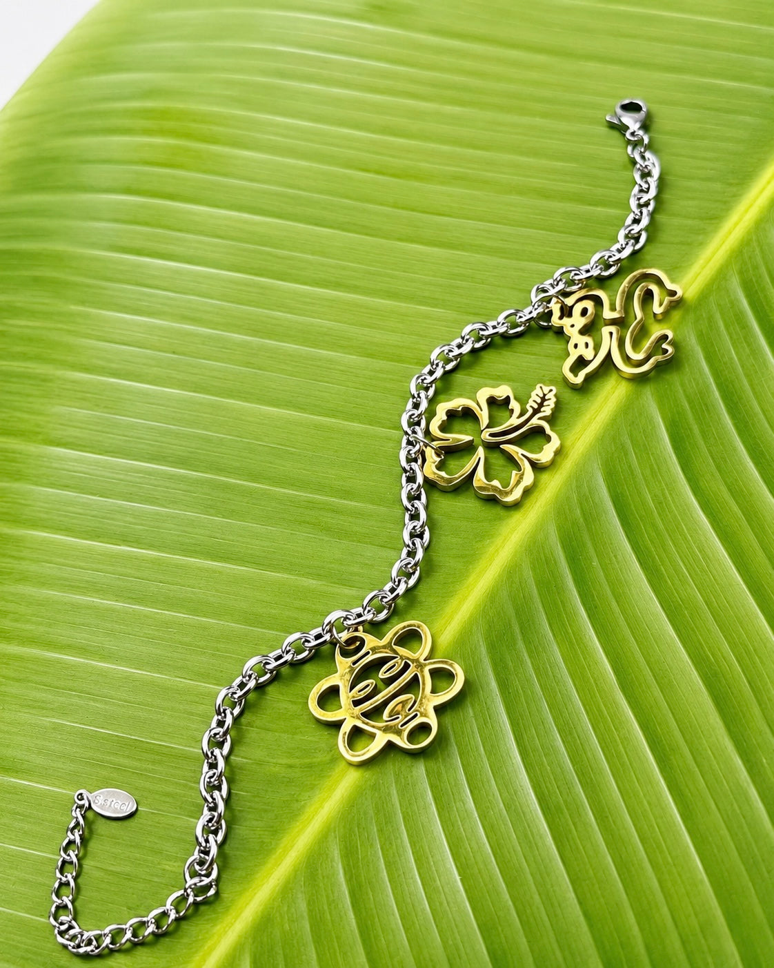 2-Tone Puerto Rico Stainless Steel Bracelet